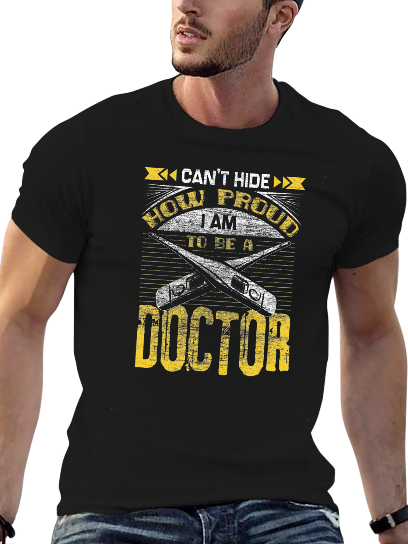 Proud Doctor Graphic T-Shirt - Black
