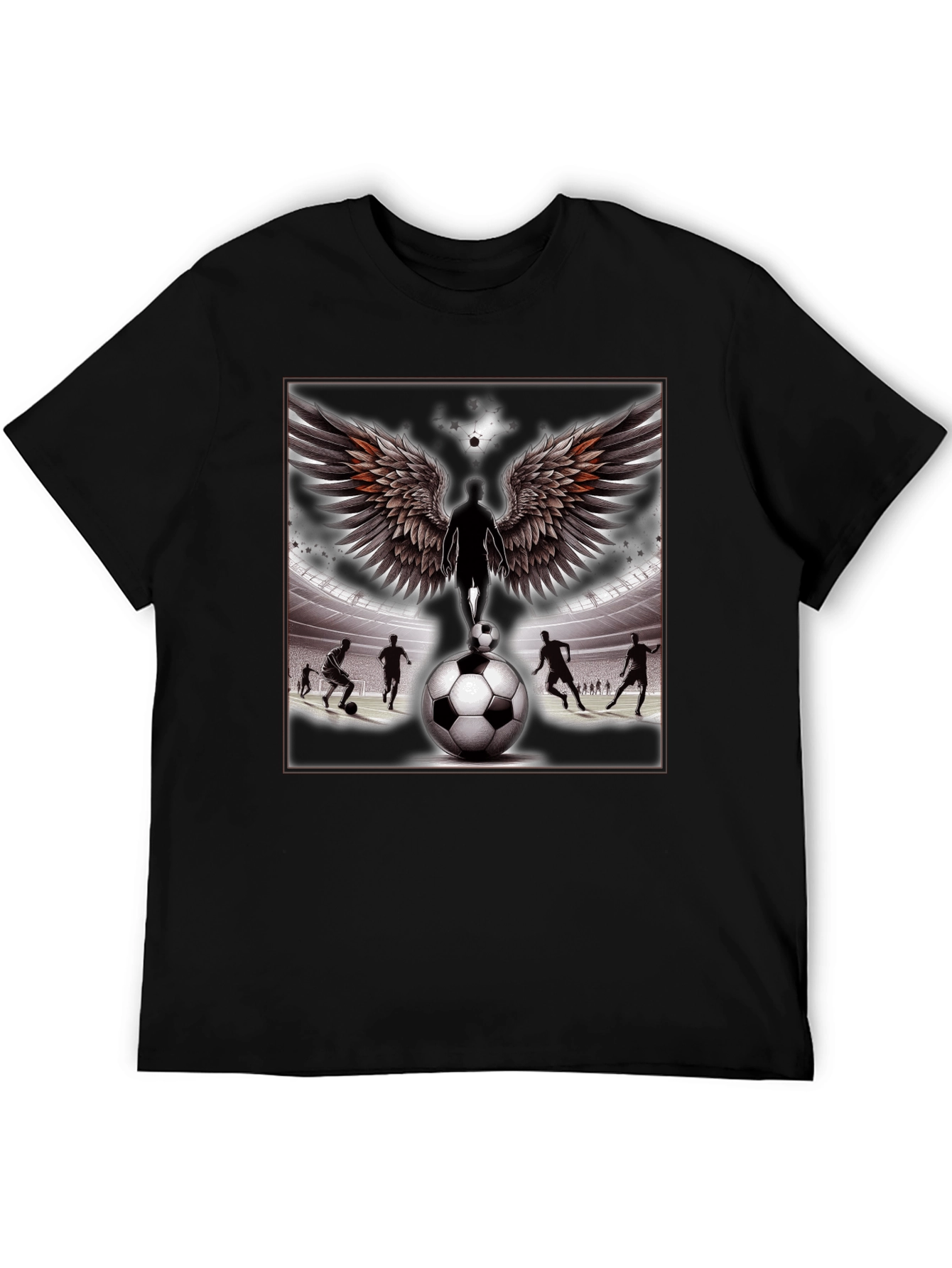 Soccer Angel Graphic Tee - Black