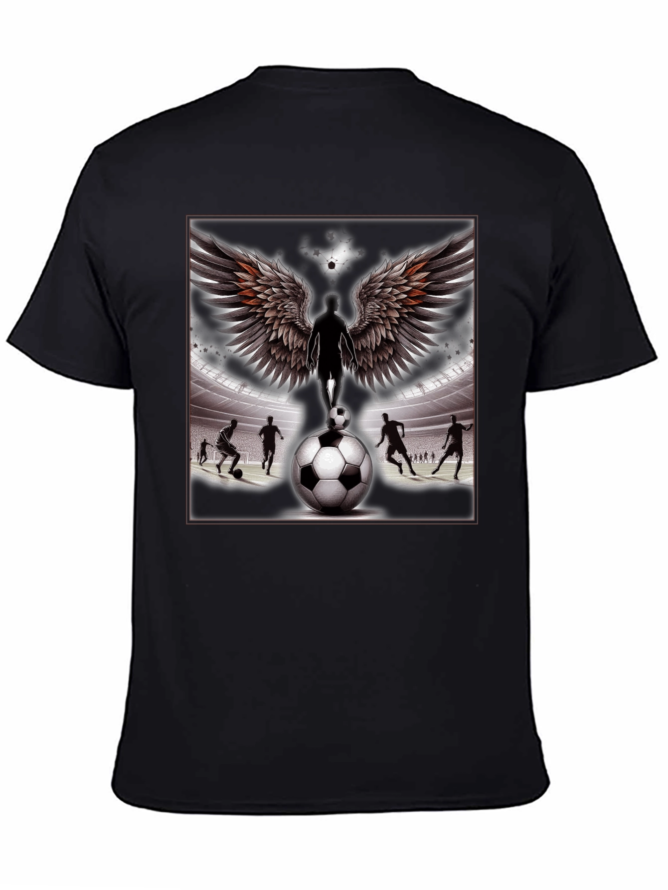Soccer Angel Graphic Tee - Black