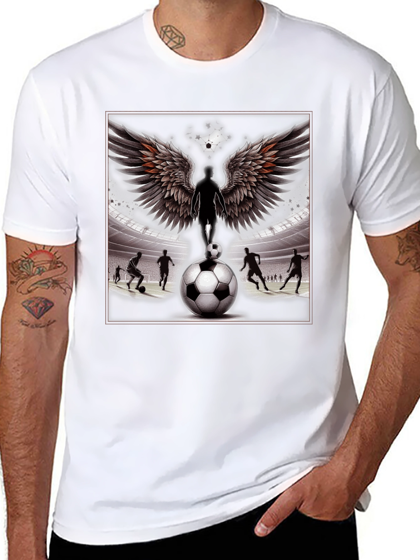 Soccer Angel Graphic Tee - Black