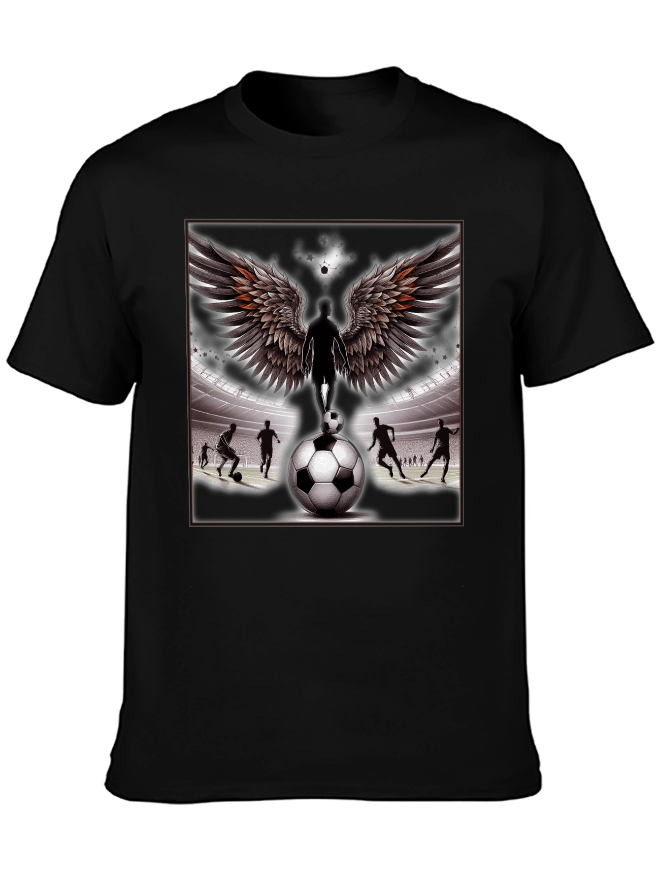 Soccer Angel Graphic Tee - Black