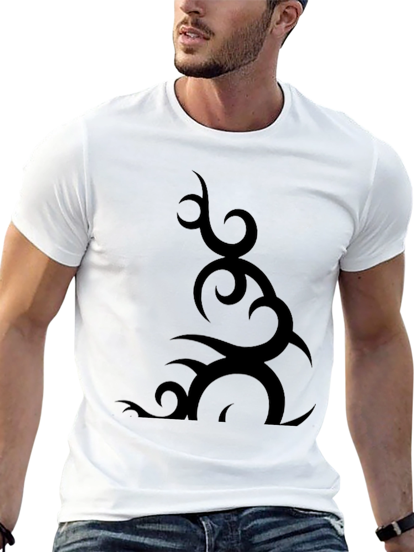 Tribal Design Black T-Shirt for Men