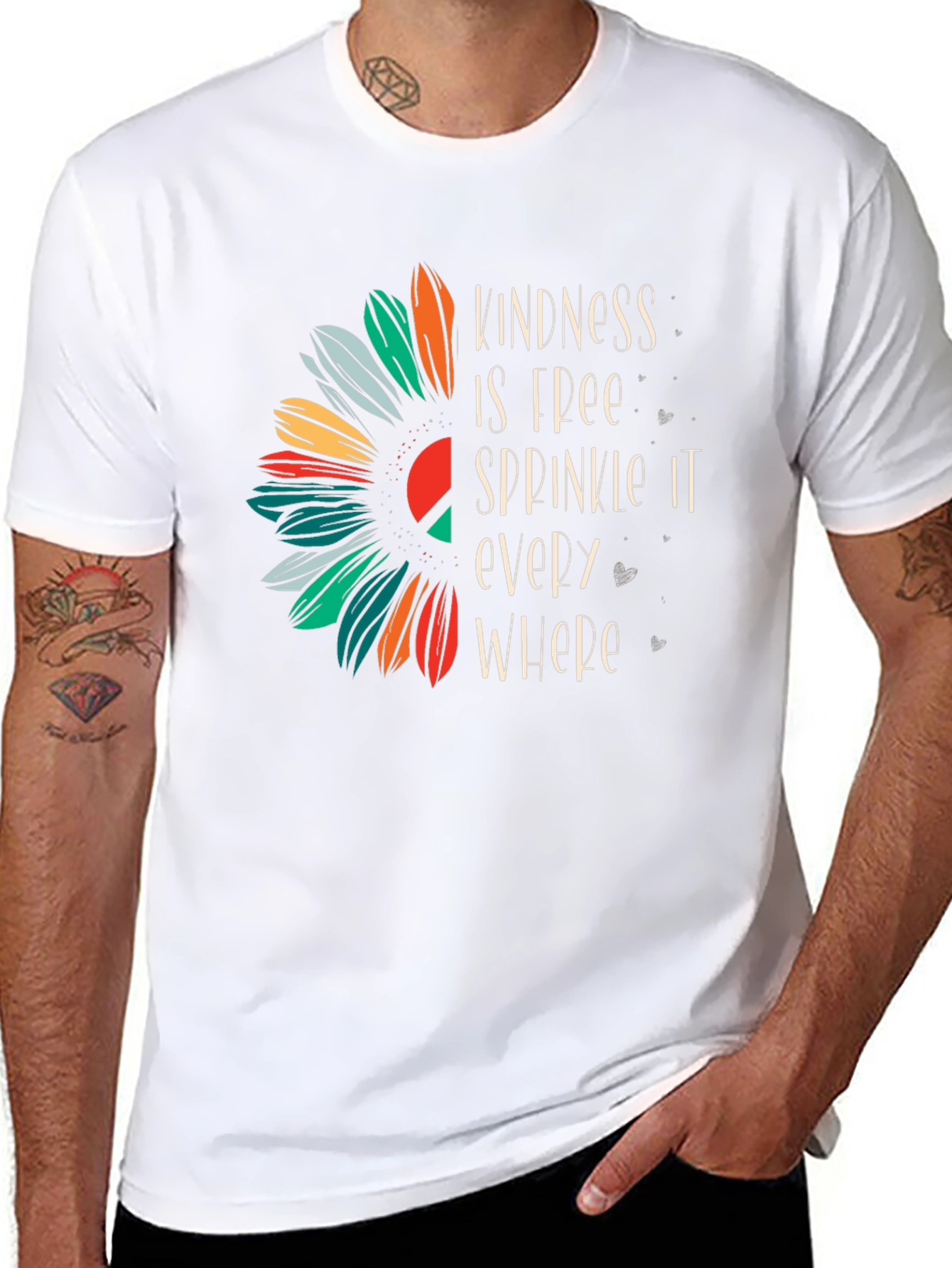 Kindness Sunflower Graphic Tee - Unisex Black T-Shirt