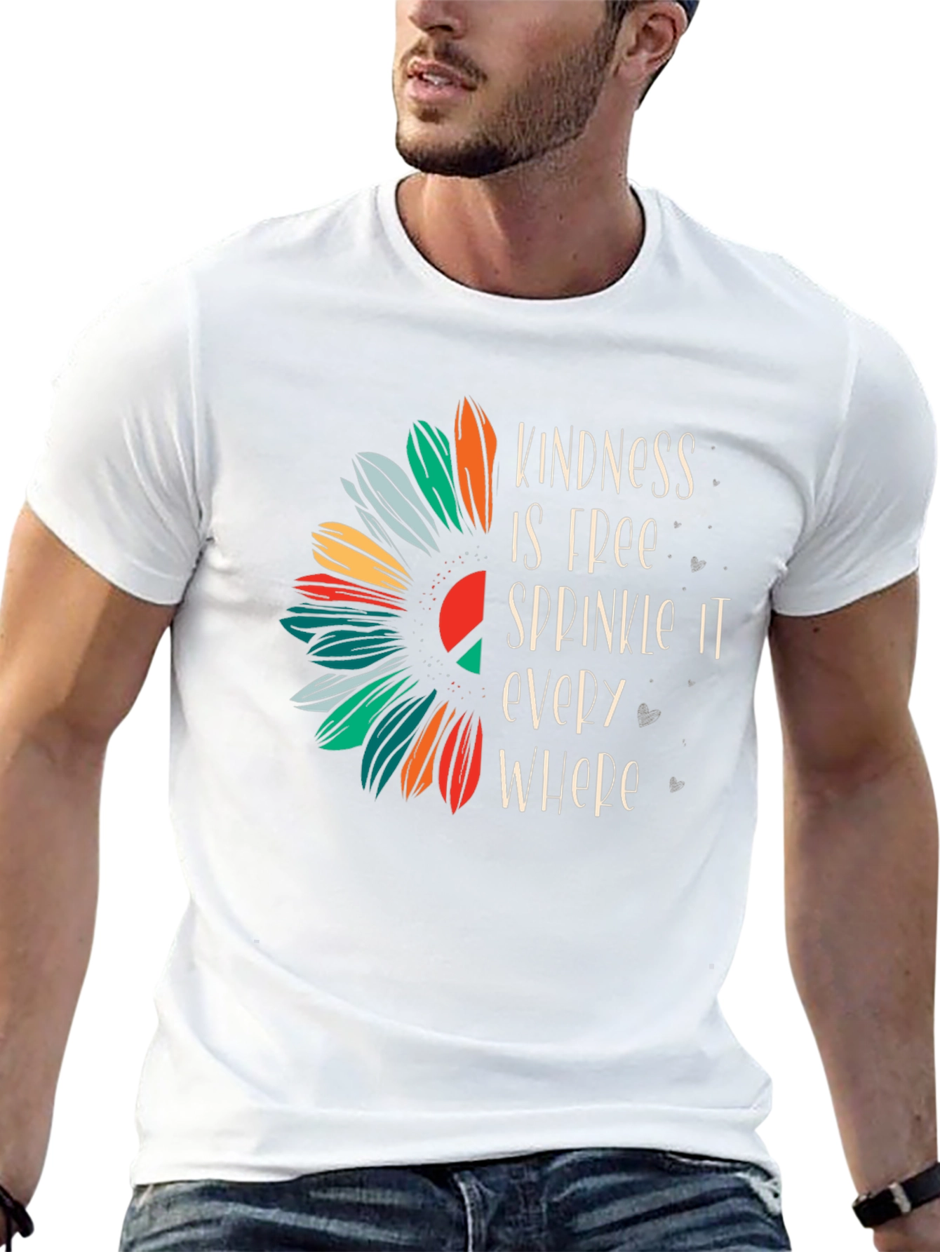 Kindness Sunflower Graphic Tee - Unisex Black T-Shirt