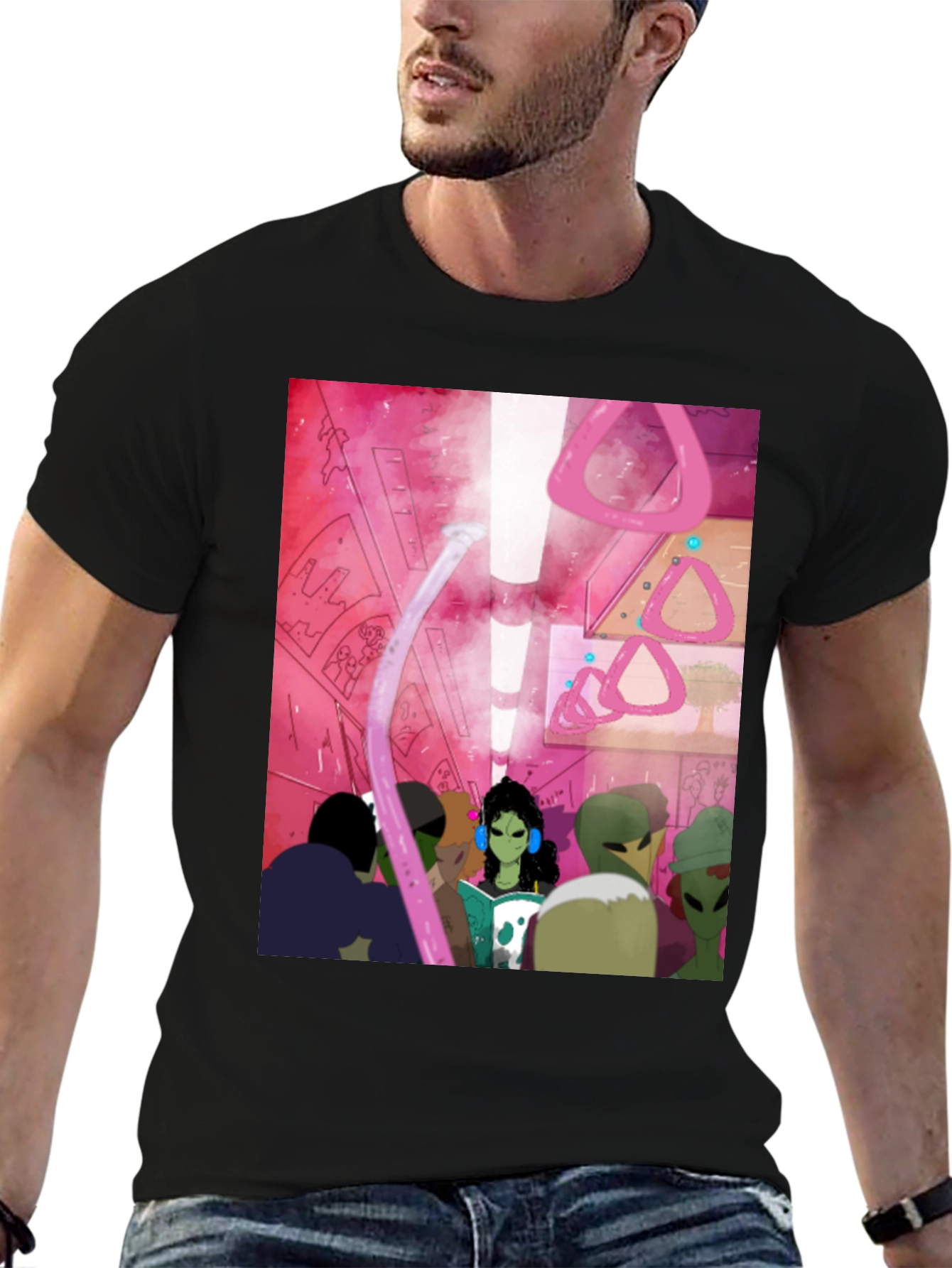 Alien Subway T-Shirt - Sci-Fi Commute