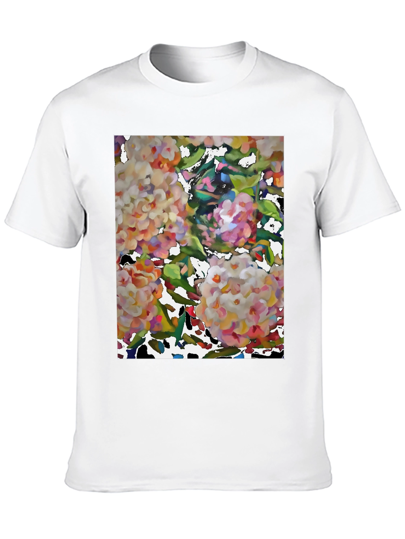 Floral Art Black T-Shirt