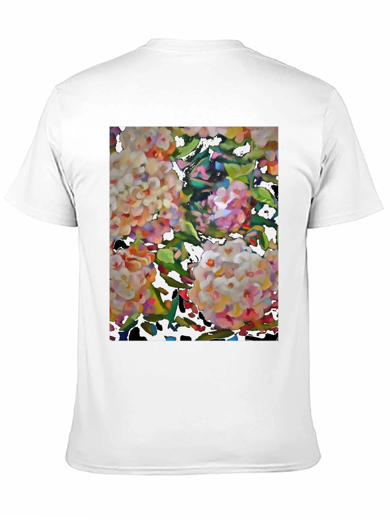Floral Art Black T-Shirt