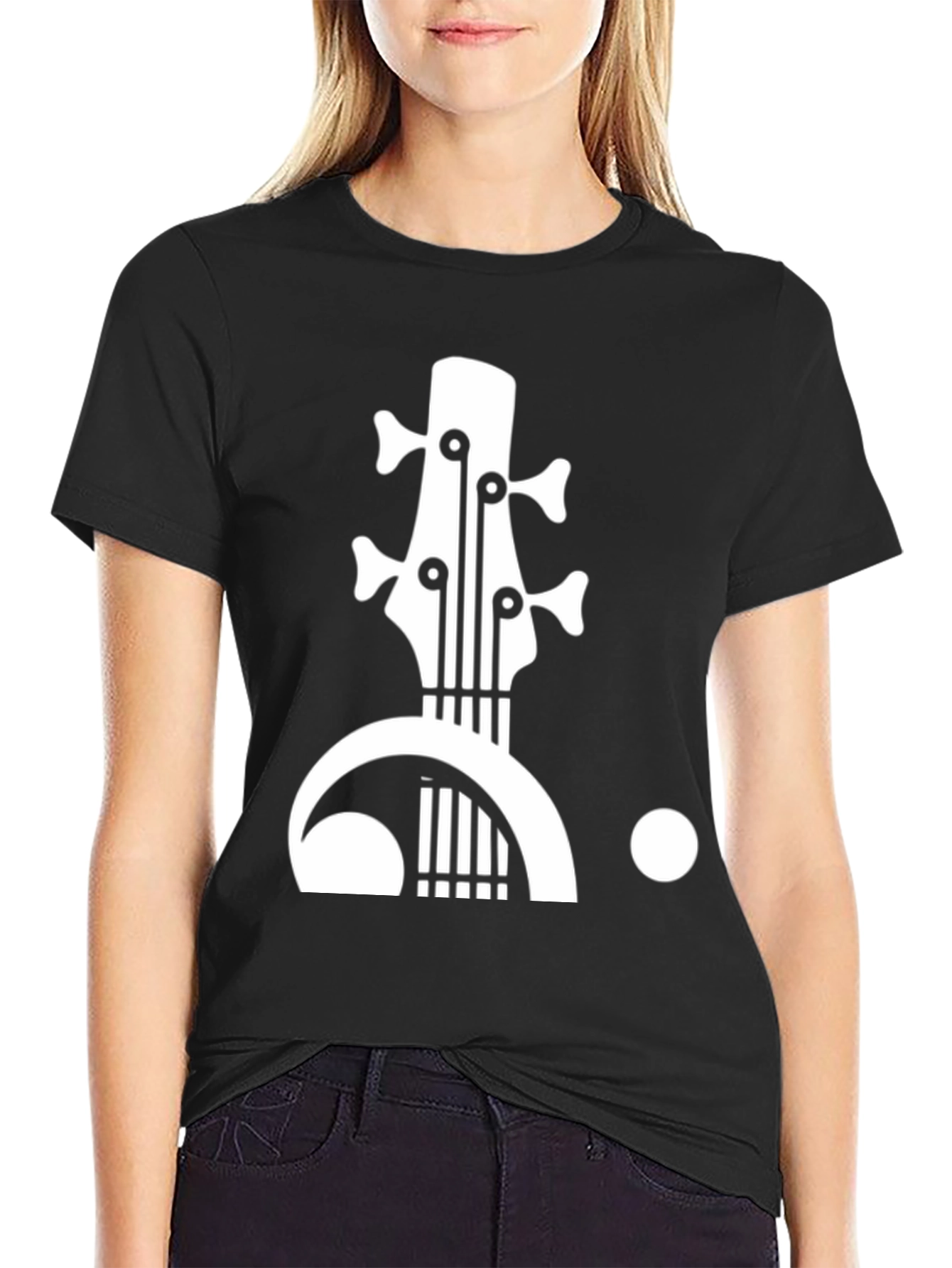 Bass Guitar Graphic Black T-Shirt