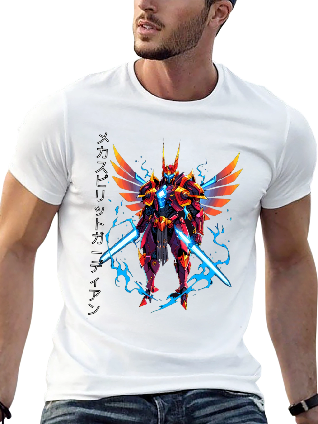 Mecha Spirit Guardian Graphic T-Shirt