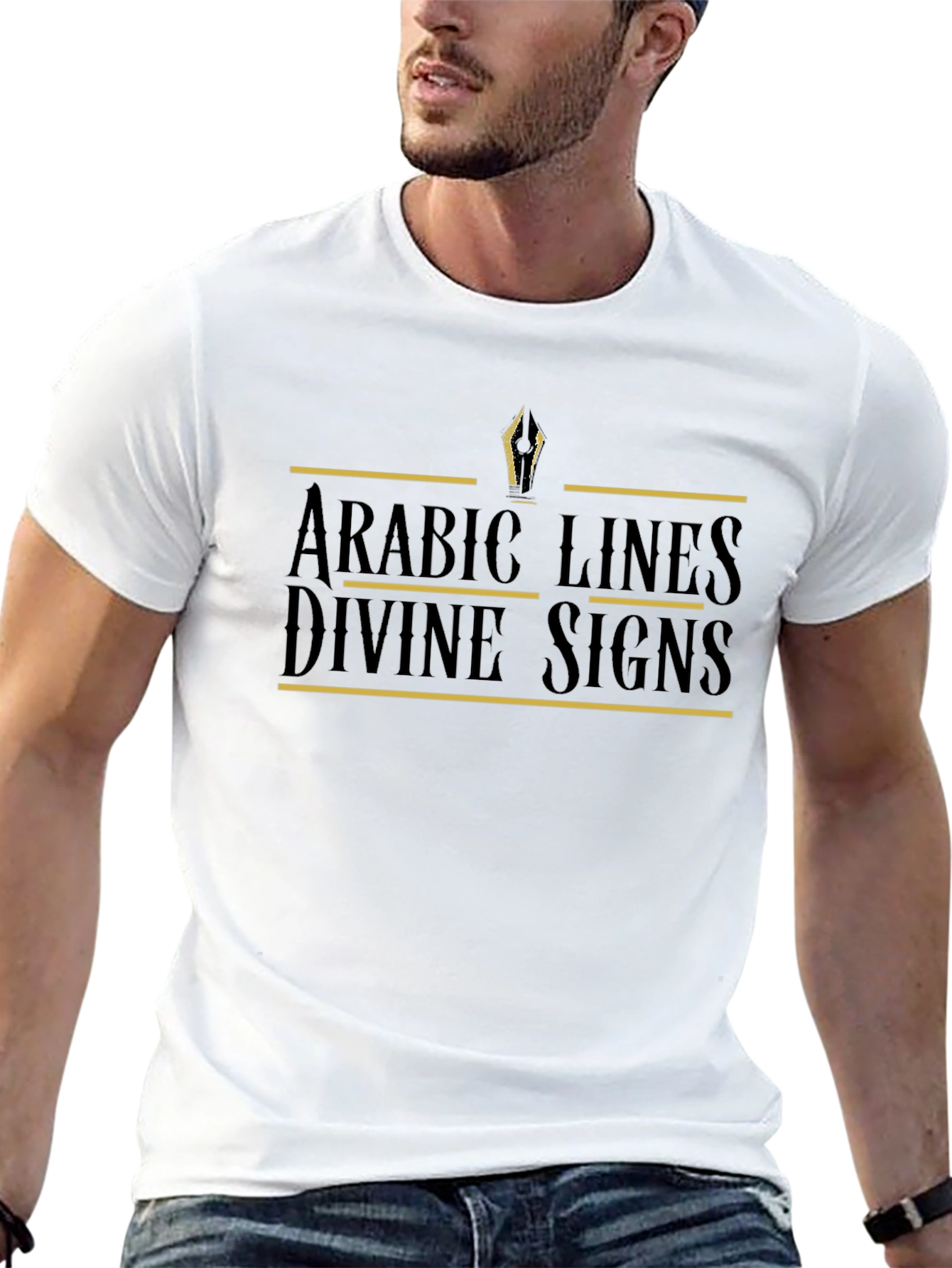 Arabic Lines Divine Signs Graphic T-Shirt