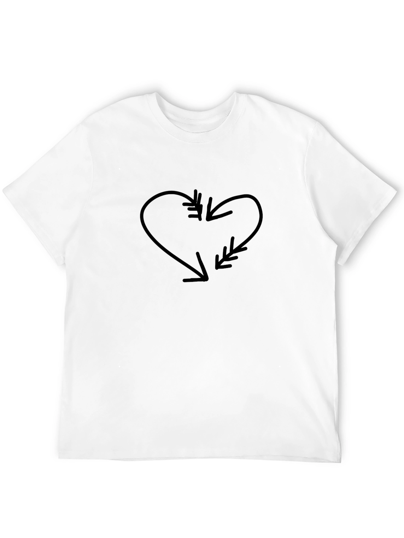 Arrow Heart Graphic Black Tee