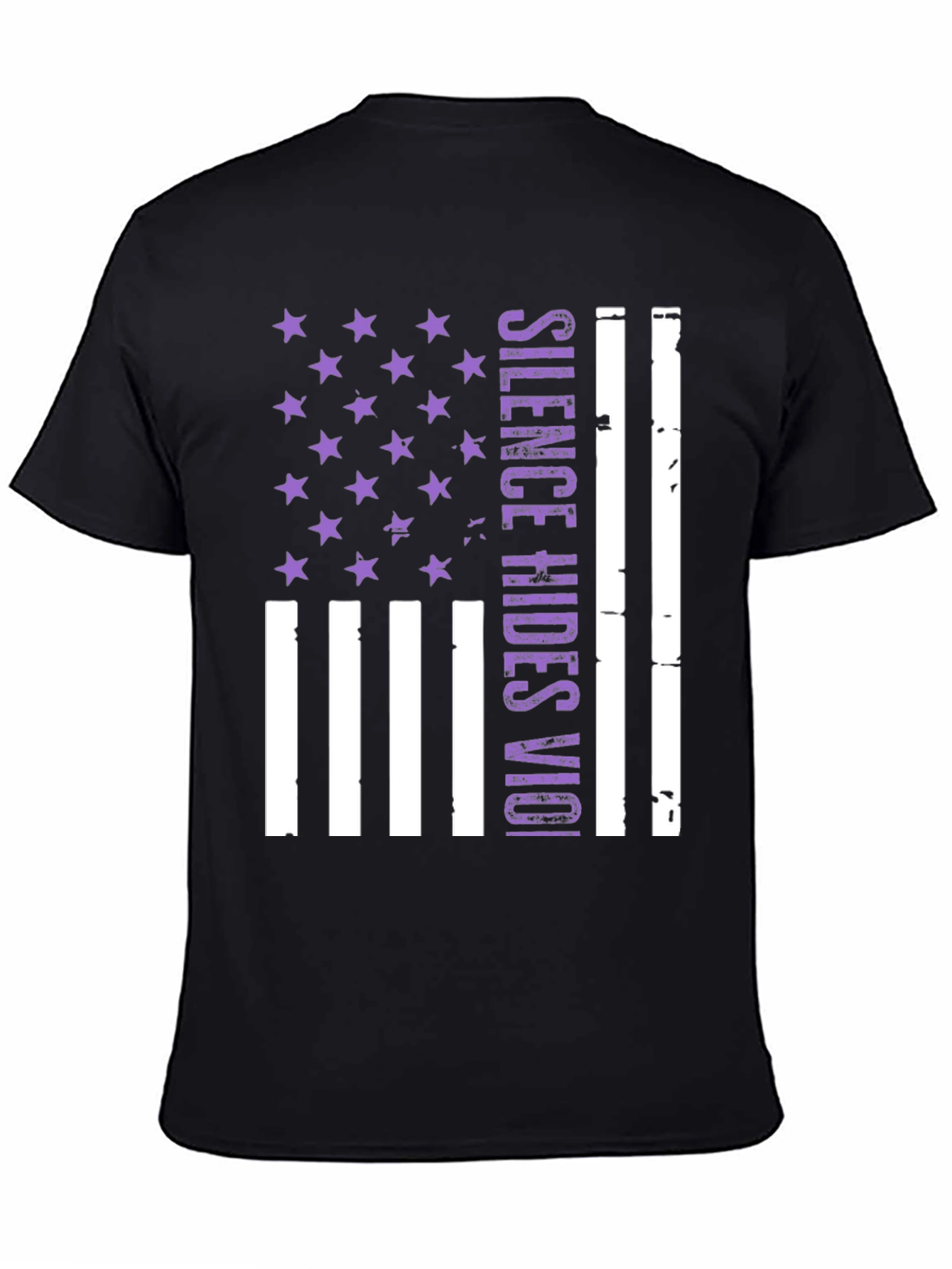 Silence Hides Violence USA Flag Graphic Tee