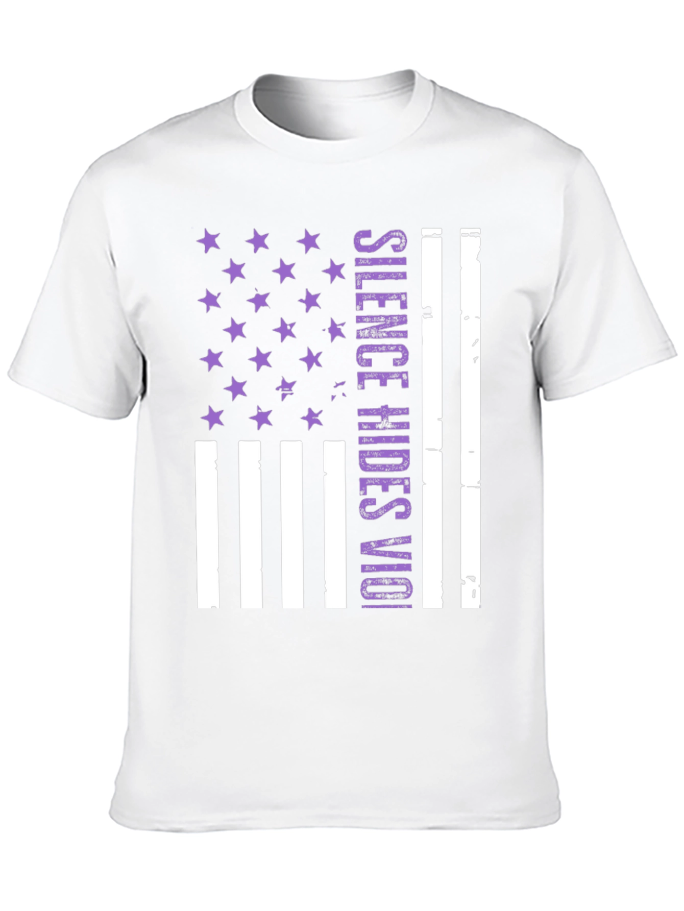 Silence Hides Violence USA Flag Graphic Tee