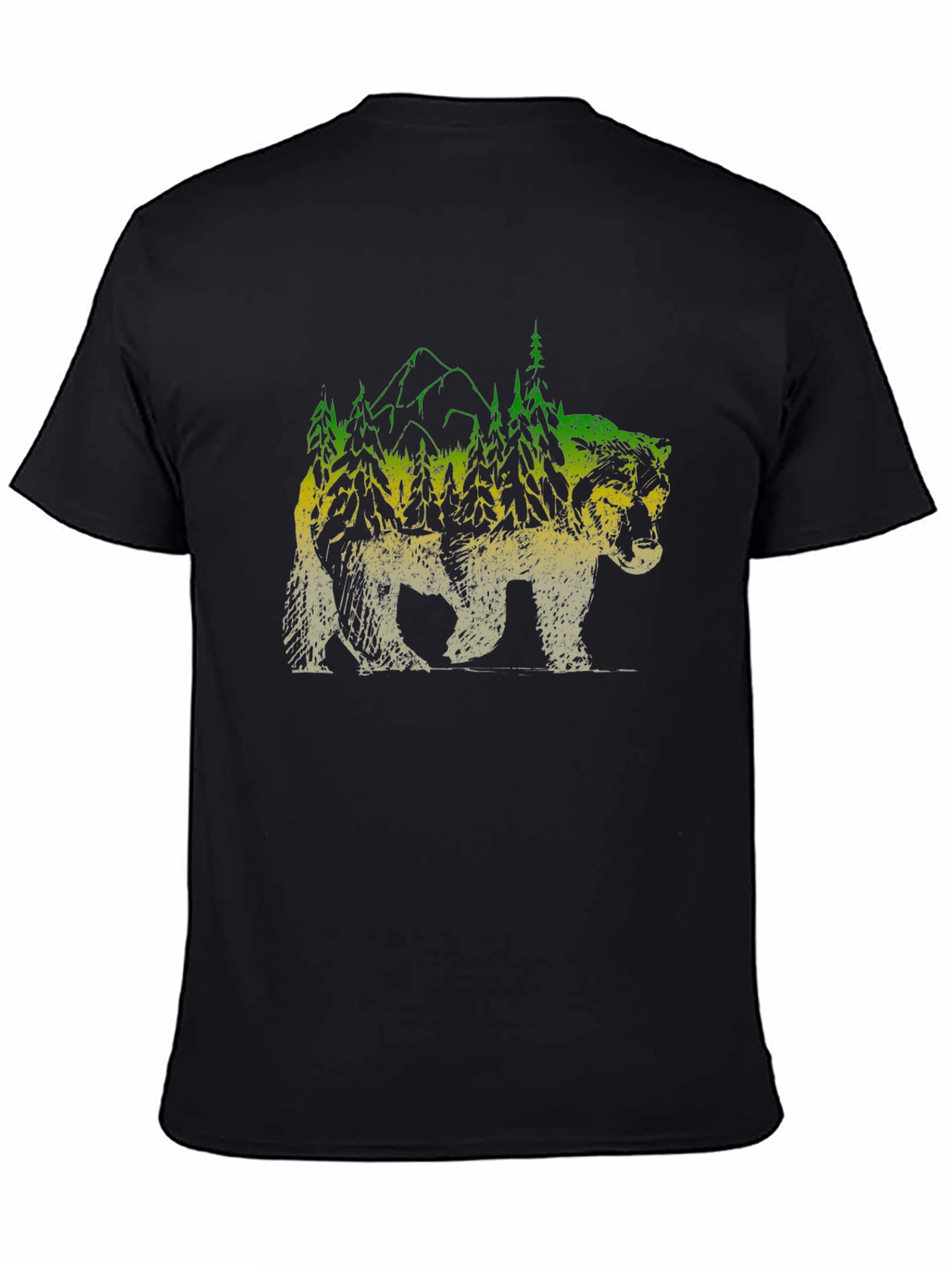 Nature Bear Graphic Tee - Mens Black T-Shirt