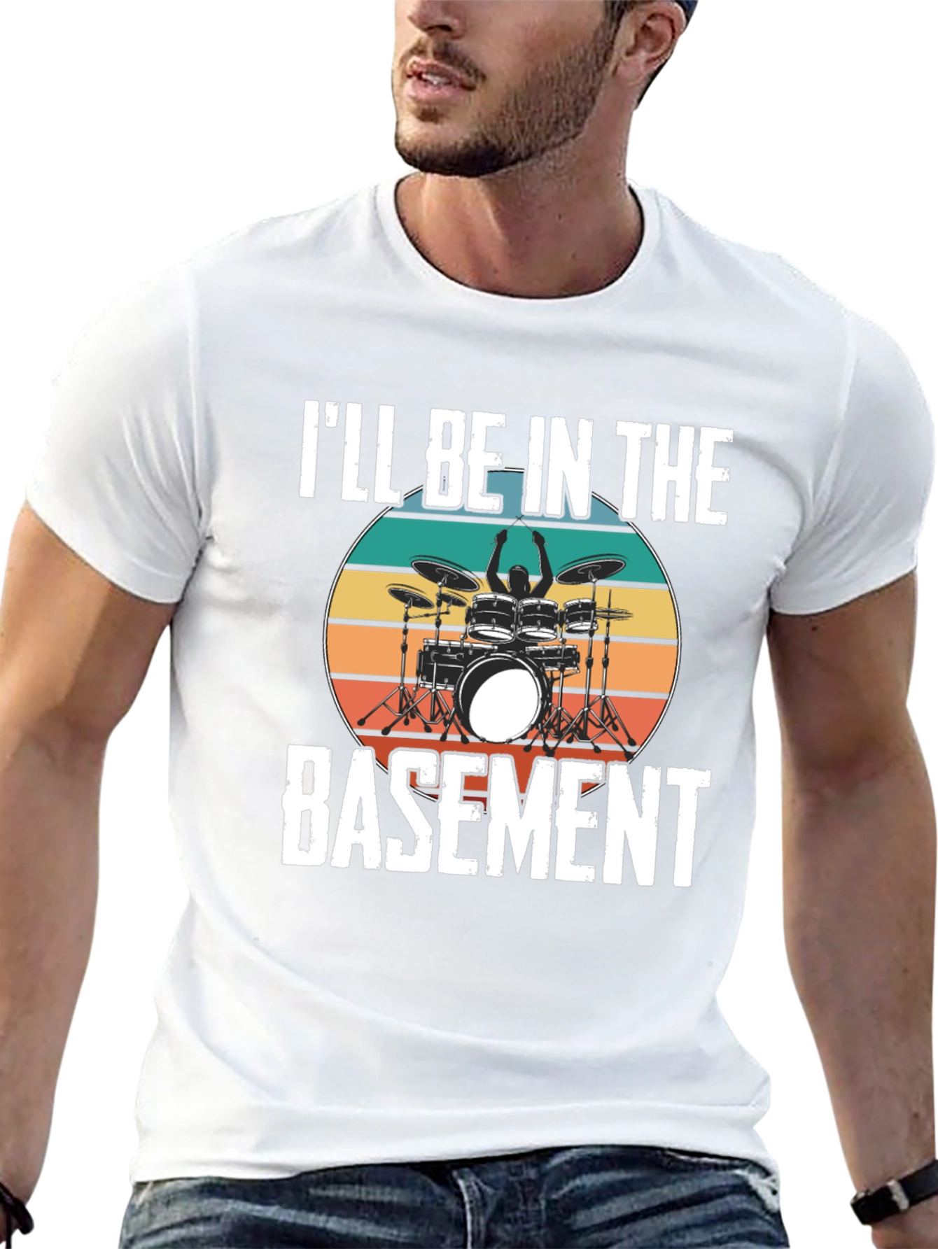 Ill Be In The Basement Drum Set T-Shirt