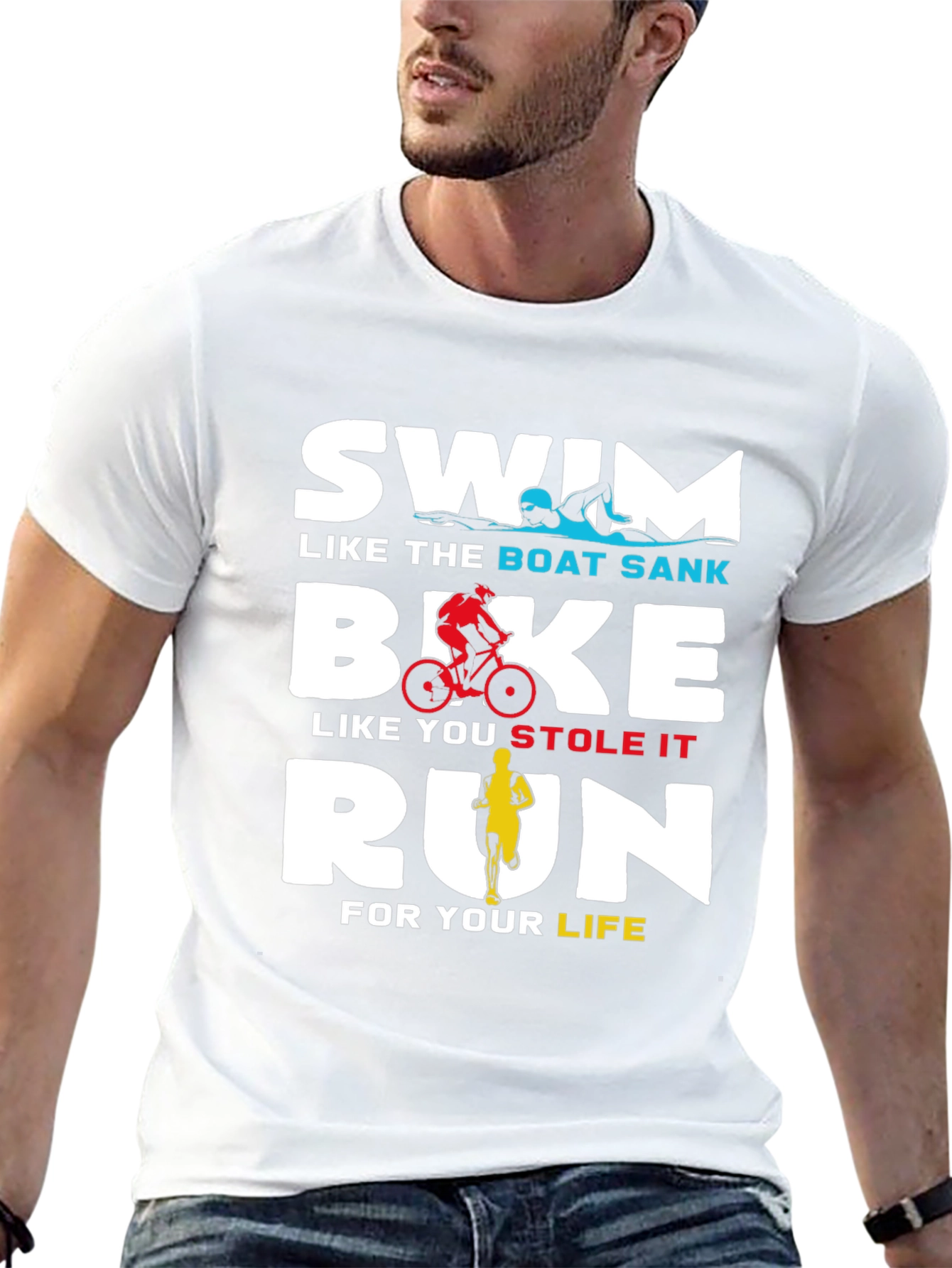 Swim Bike Run T-Shirt - Triathlon Training Tee