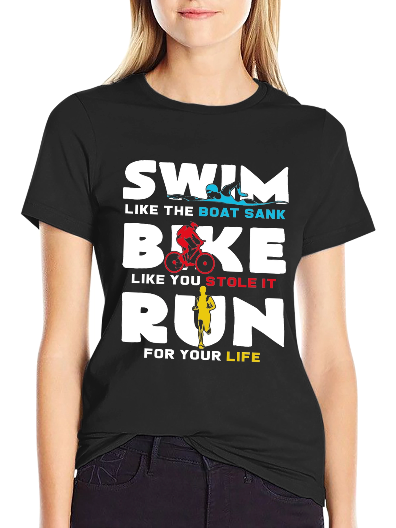 Swim Bike Run T-Shirt - Triathlon Training Tee