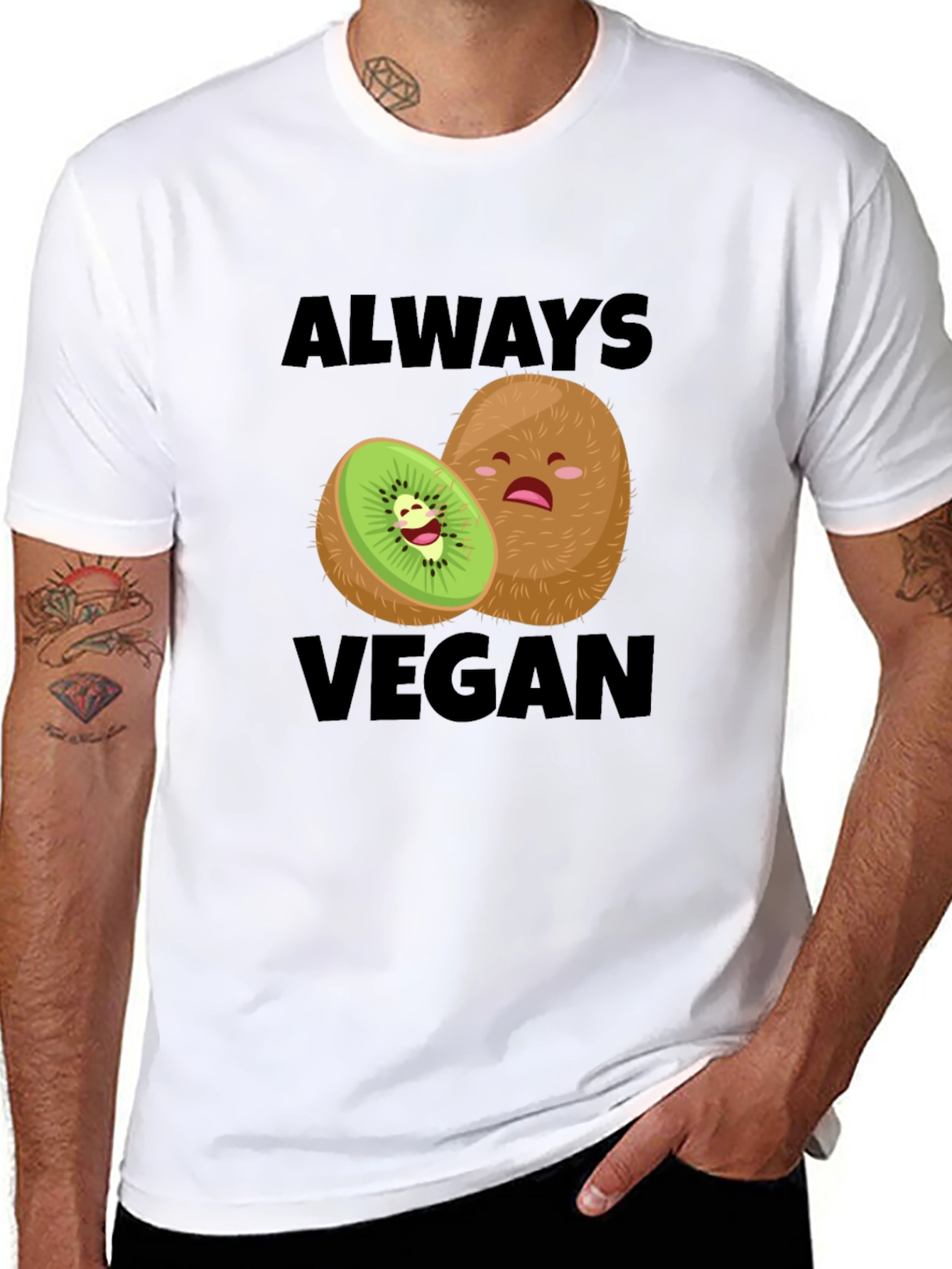 Always Vegan Kiwi T-Shirt Funny Vegan Tee