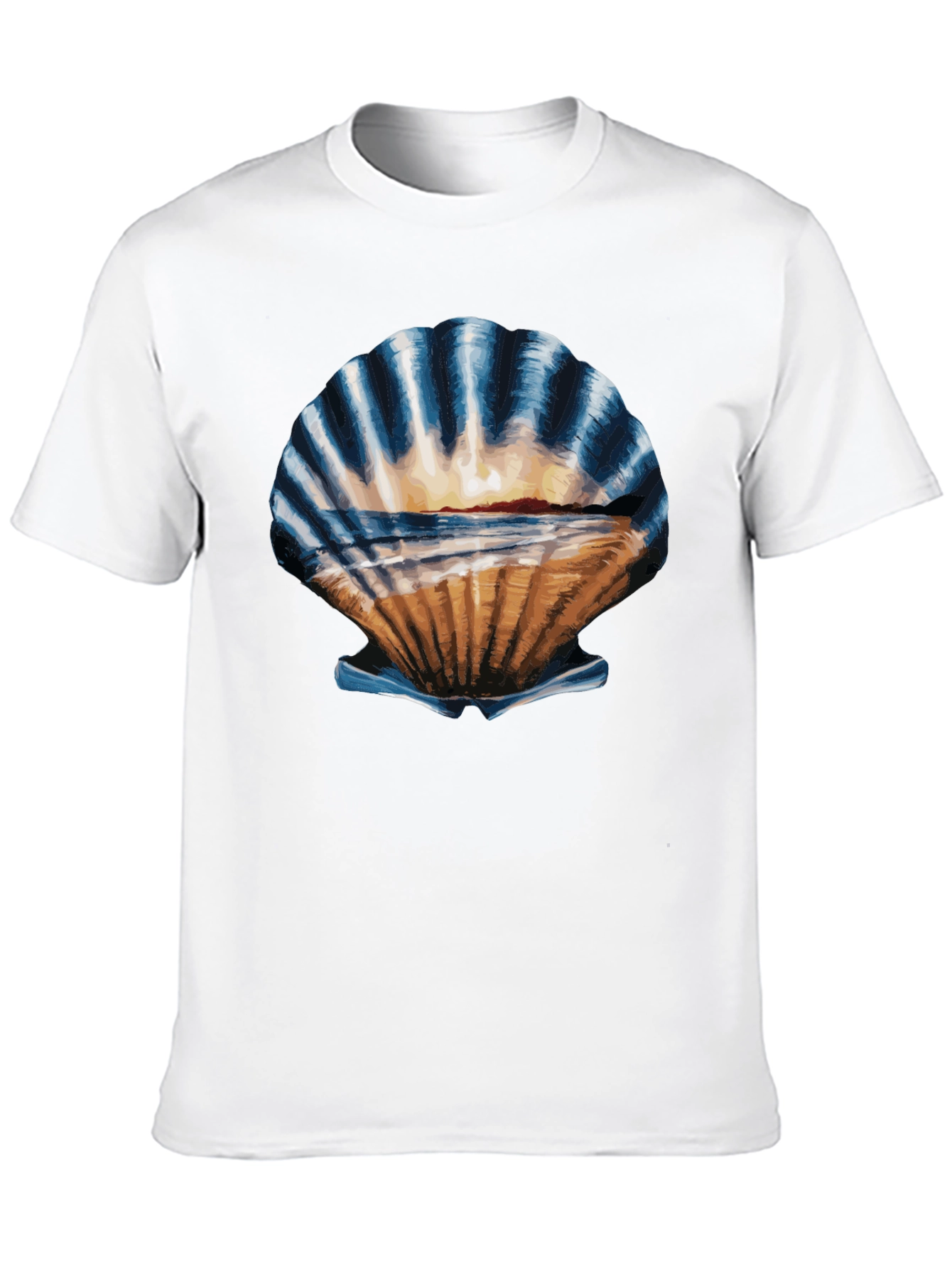 Seashell Beach Scene Graphic Tee