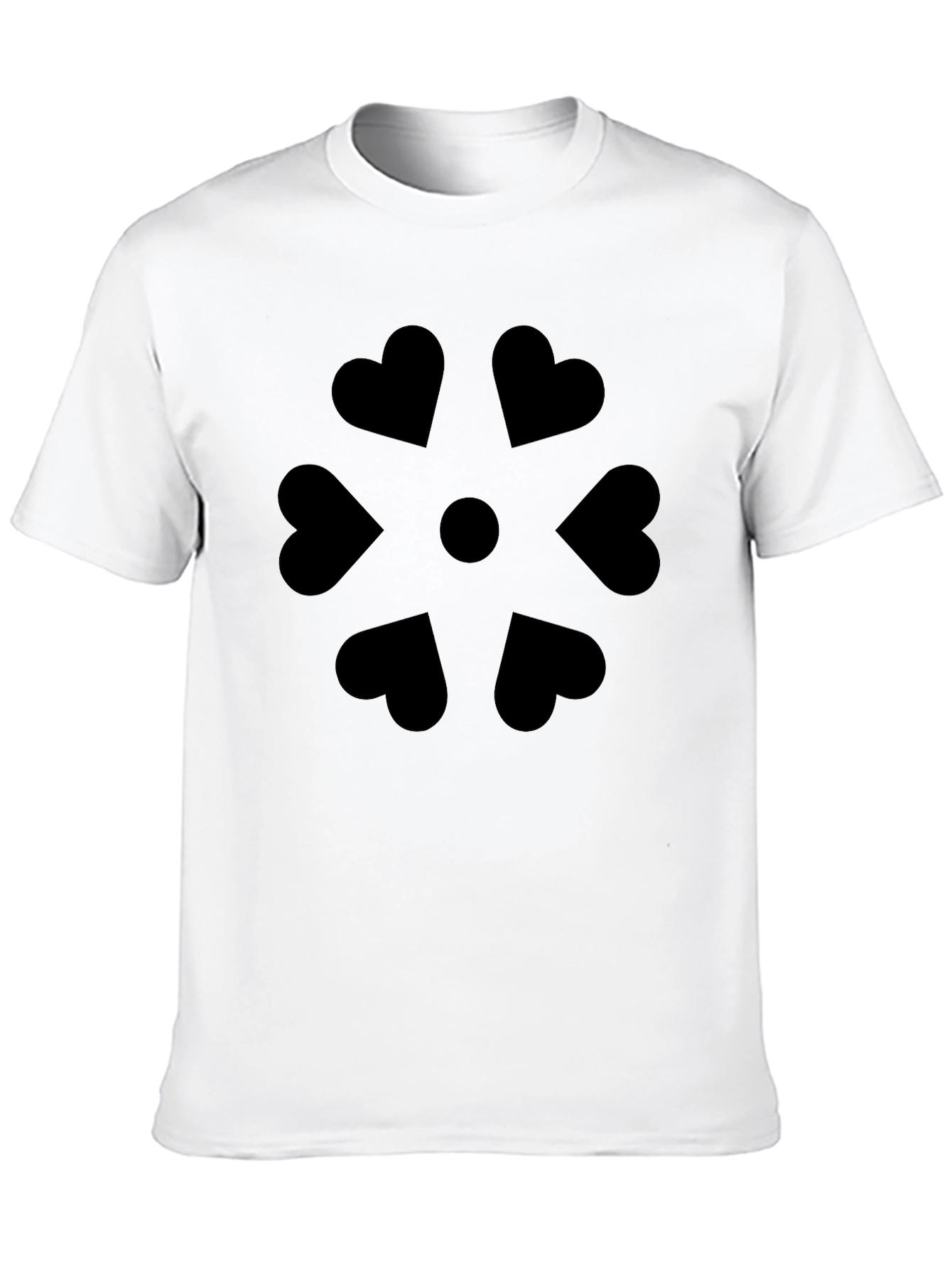 Heart Petal Graphic Black T-Shirt