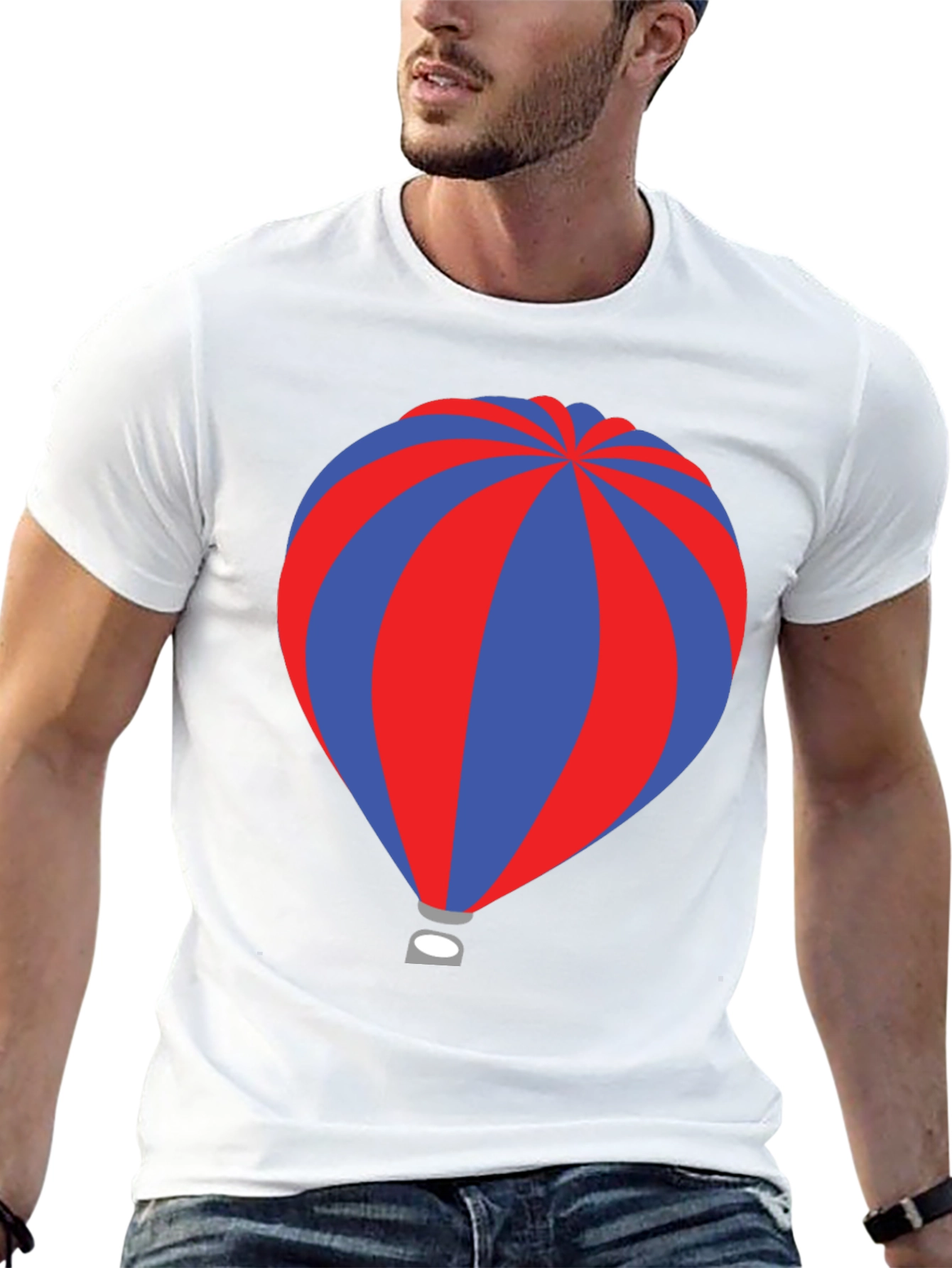 Striped Hot Air Balloon Graphic Tee