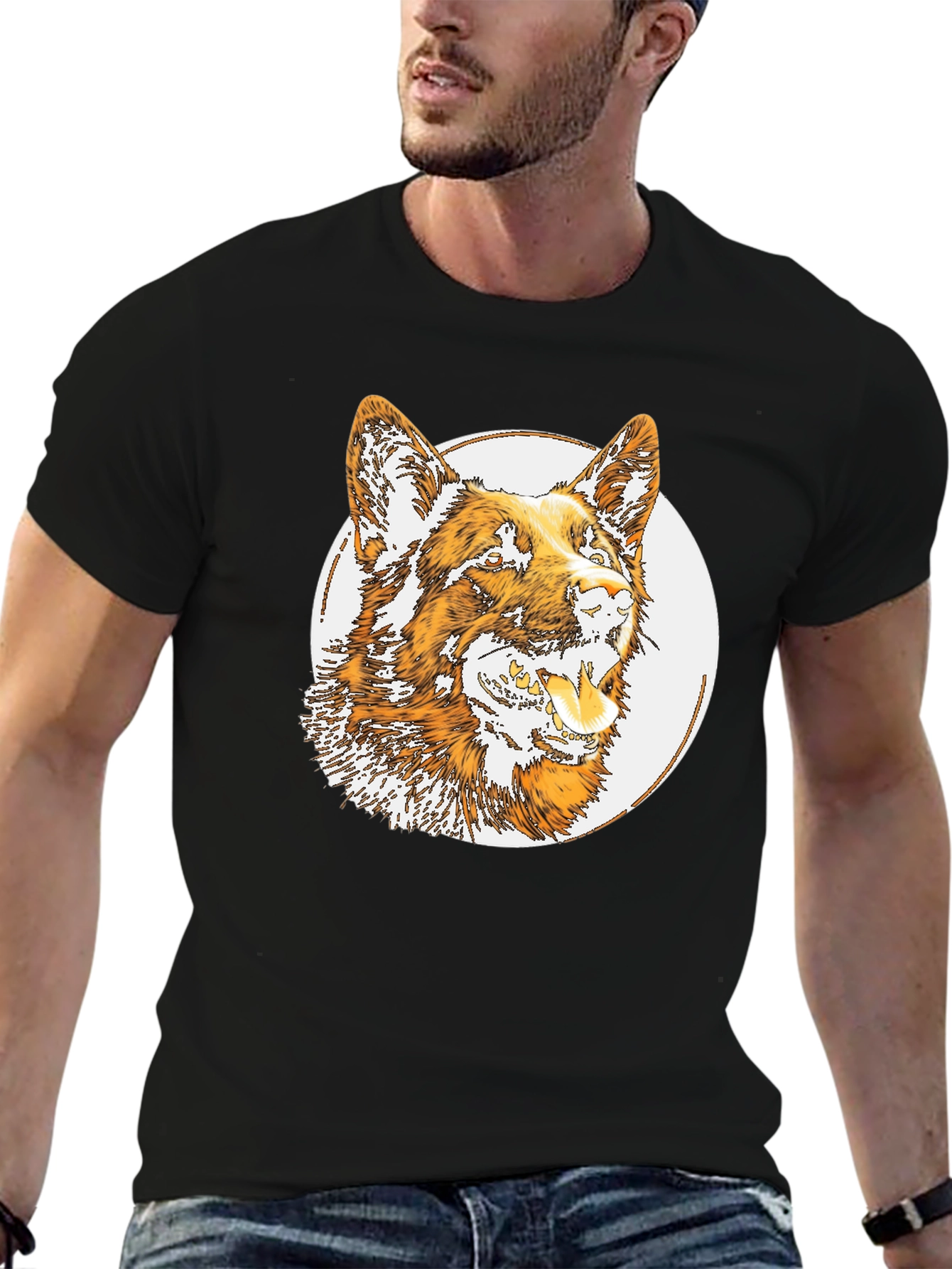 Dog Graphic Tee - Mens Black T-Shirt