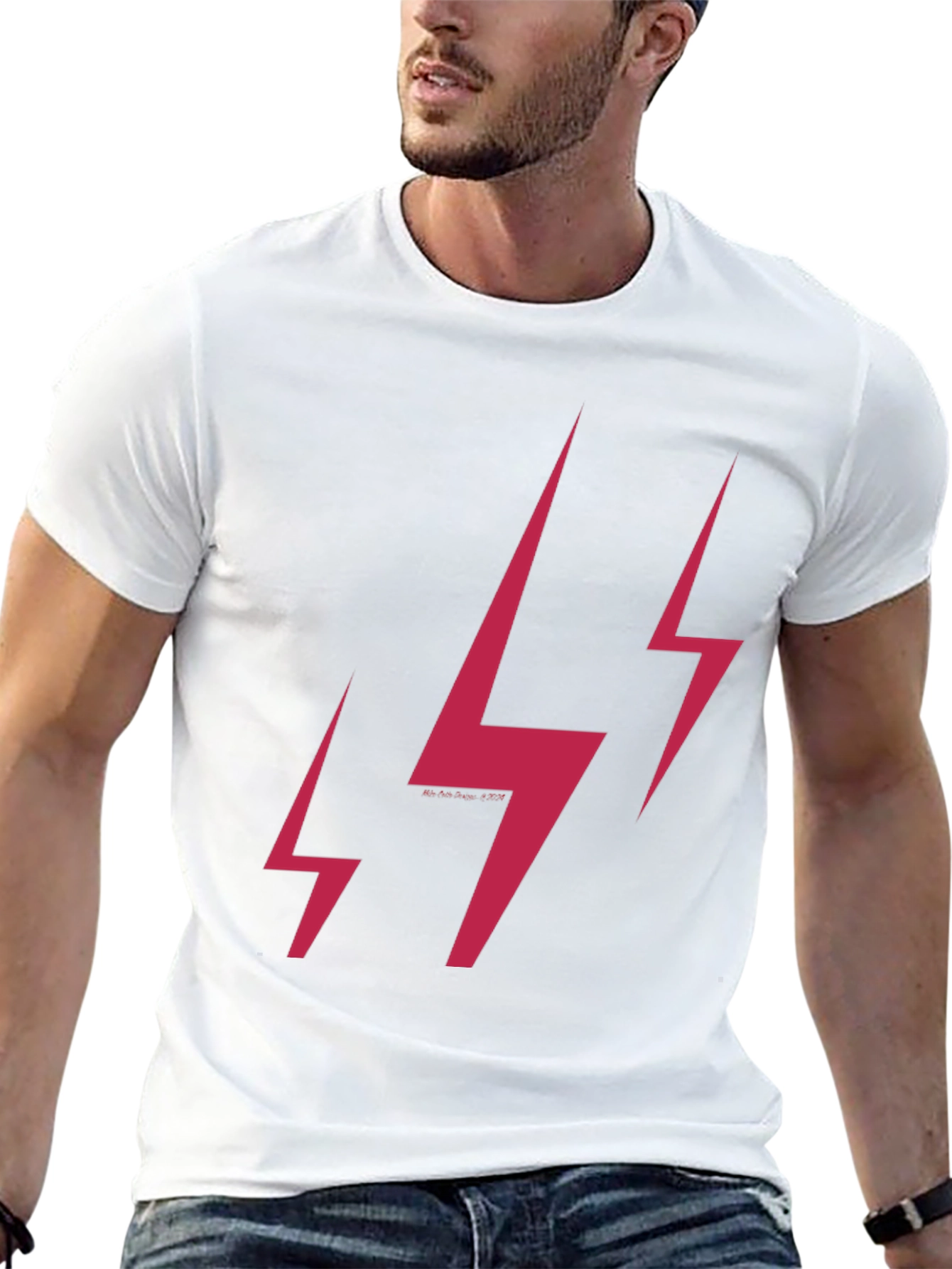 Lightning Bolt Graphic Print T-Shirt