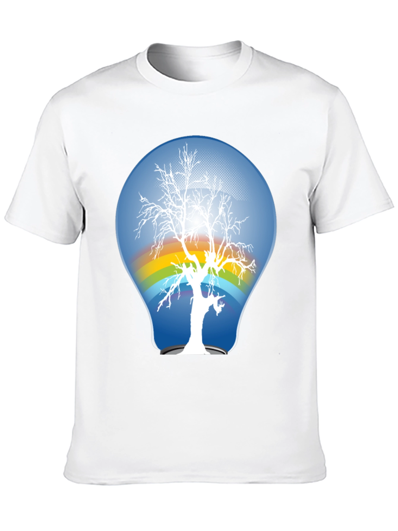 Nature Lightbulb Graphic Tee - Black Cotton