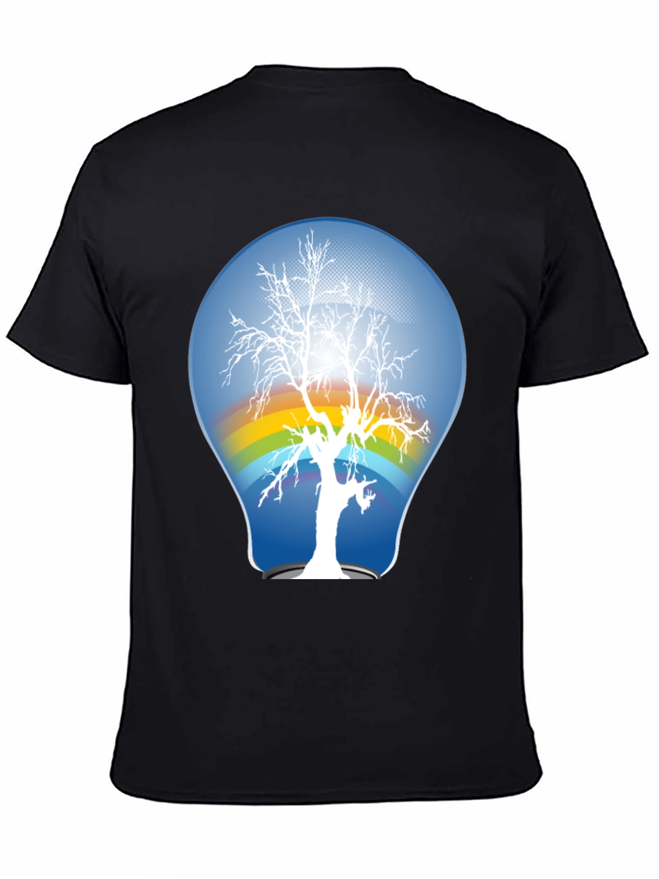 Nature Lightbulb Graphic Tee - Black Cotton