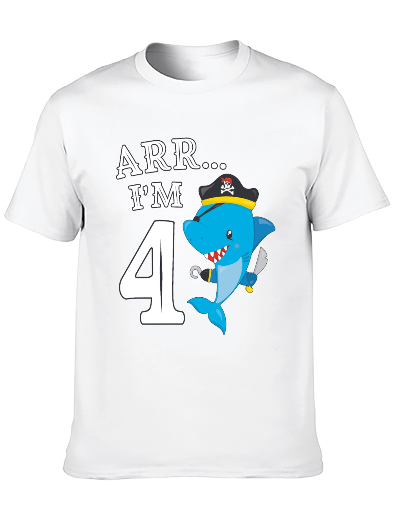 ARR Im 4 Birthday Pirate Shark Kids T-Shirt