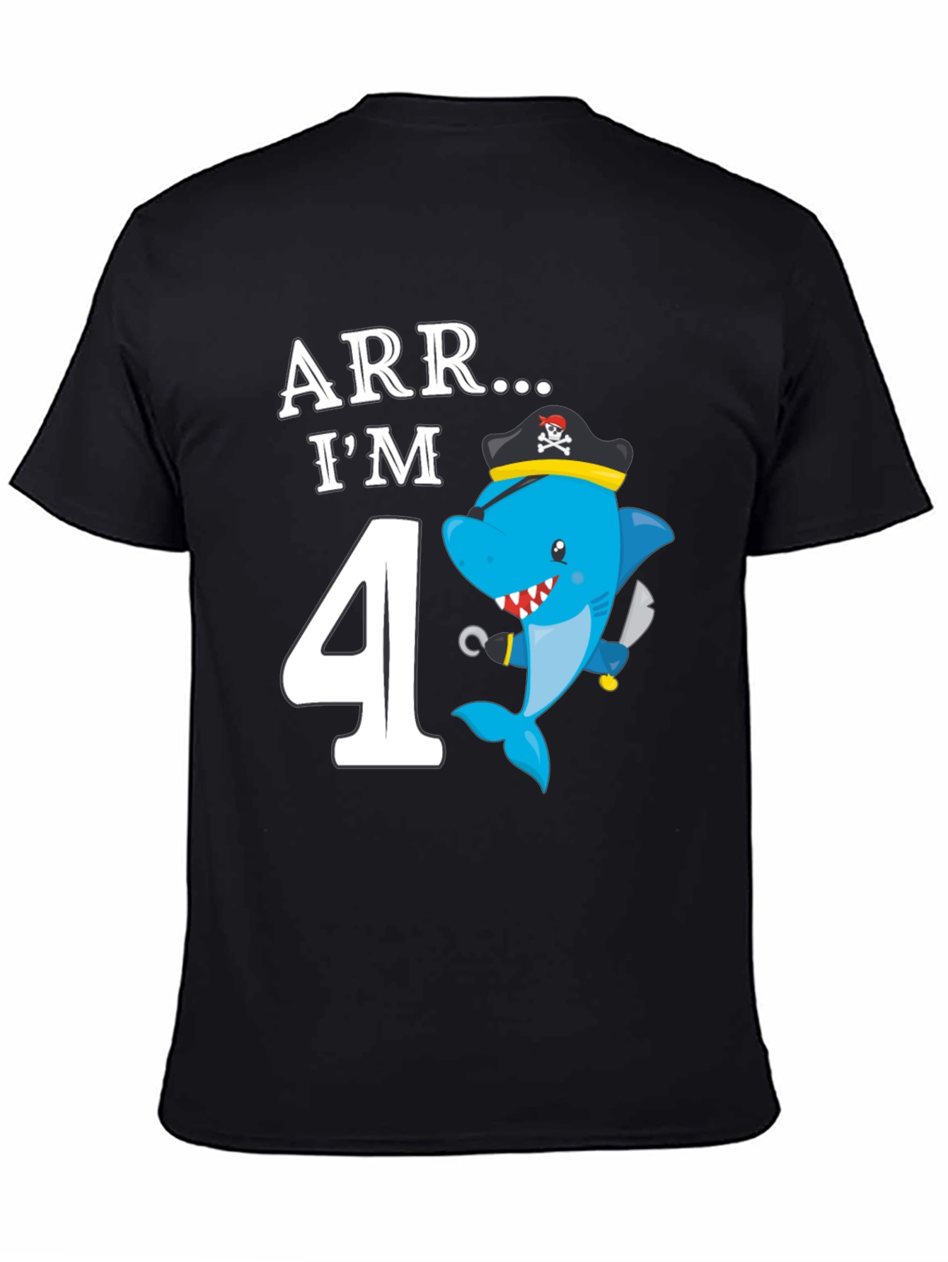 ARR Im 4 Birthday Pirate Shark Kids T-Shirt