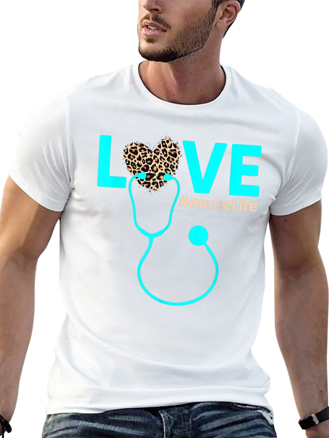 Nurse Life Love Stethoscope Graphic T-Shirt