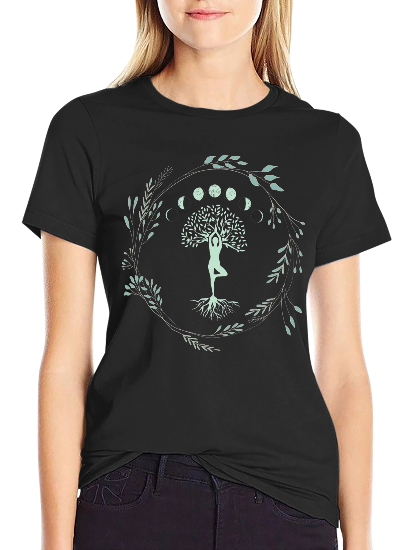 Yoga Tree of Life Moon Phases Graphic Tee