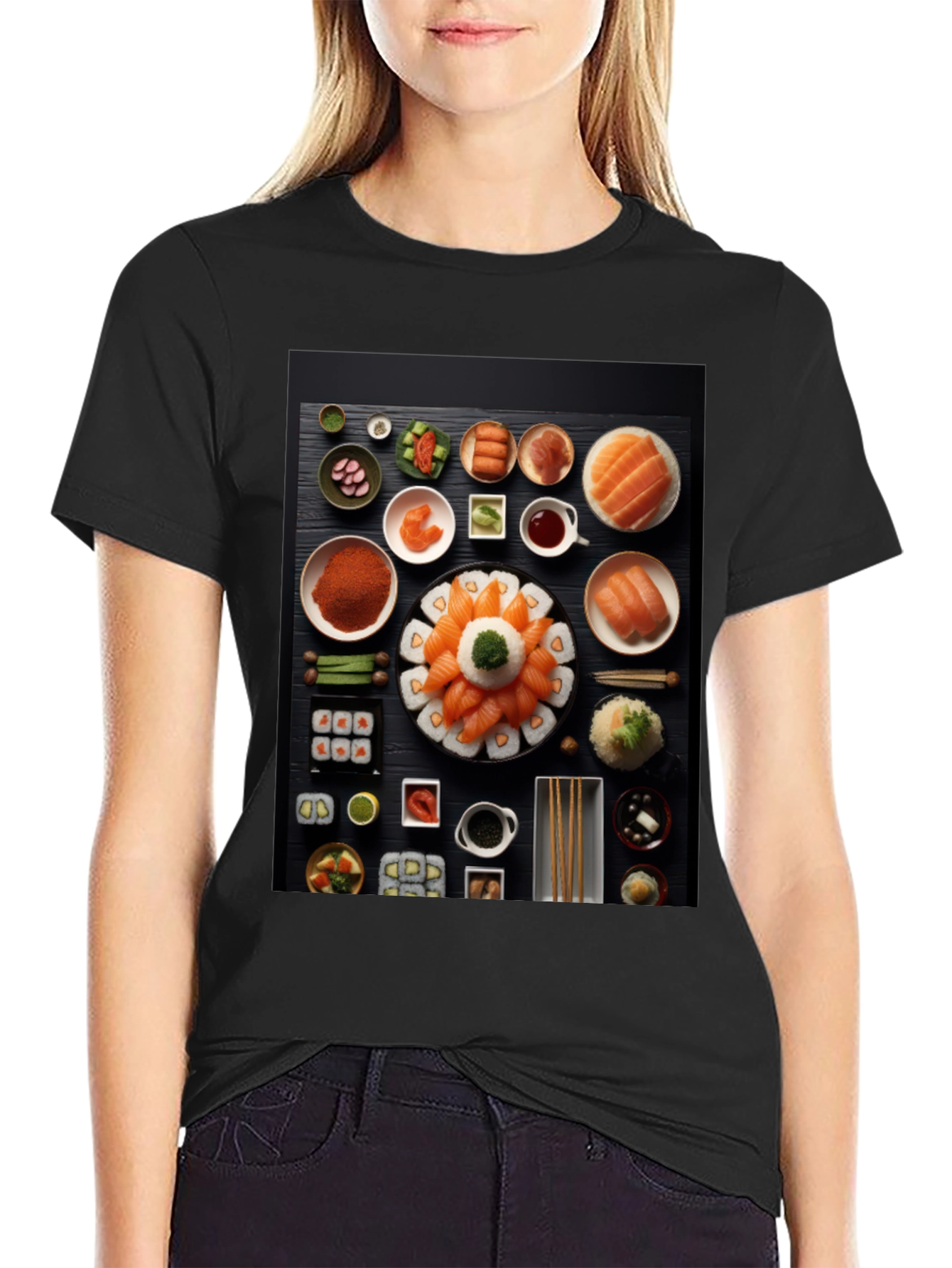 Sushi Lover Black T-Shirt