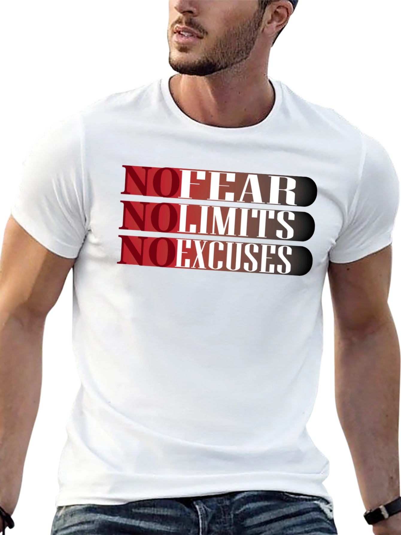 No Fear No Limits No Excuses Black T-Shirt