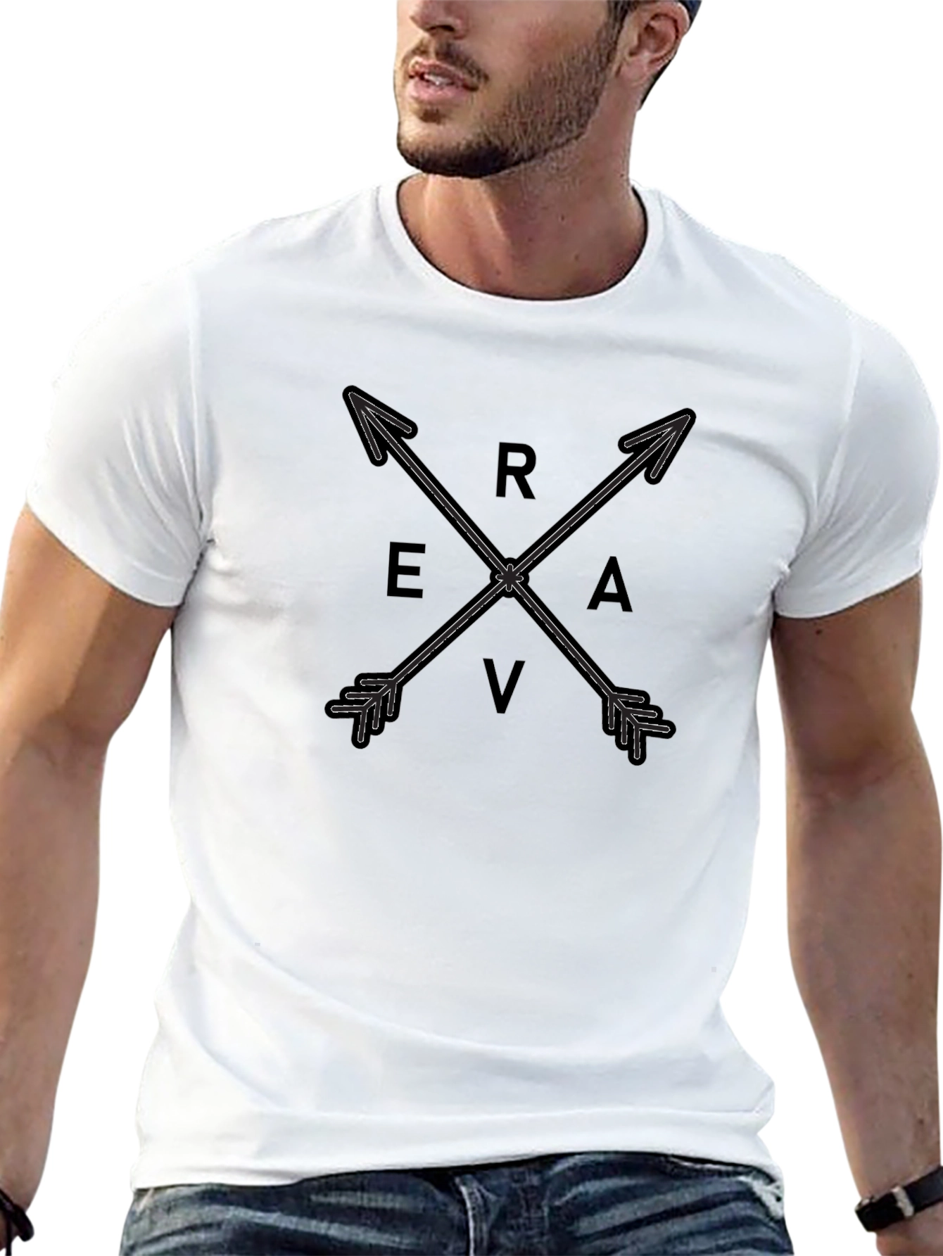 Reva Arrows Graphic Tee - Stylish Black T-Shirt