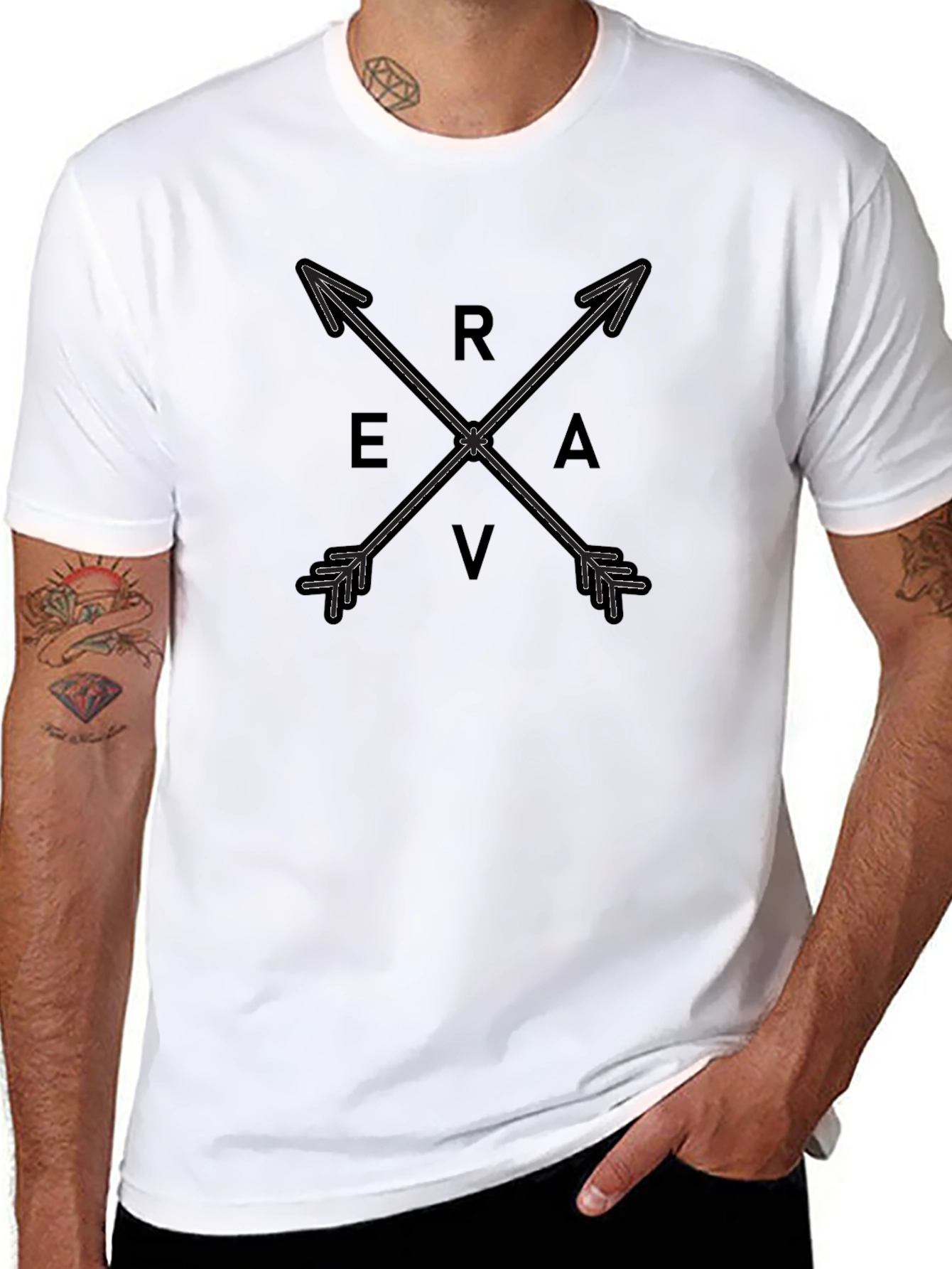 Reva Arrows Graphic Tee - Stylish Black T-Shirt