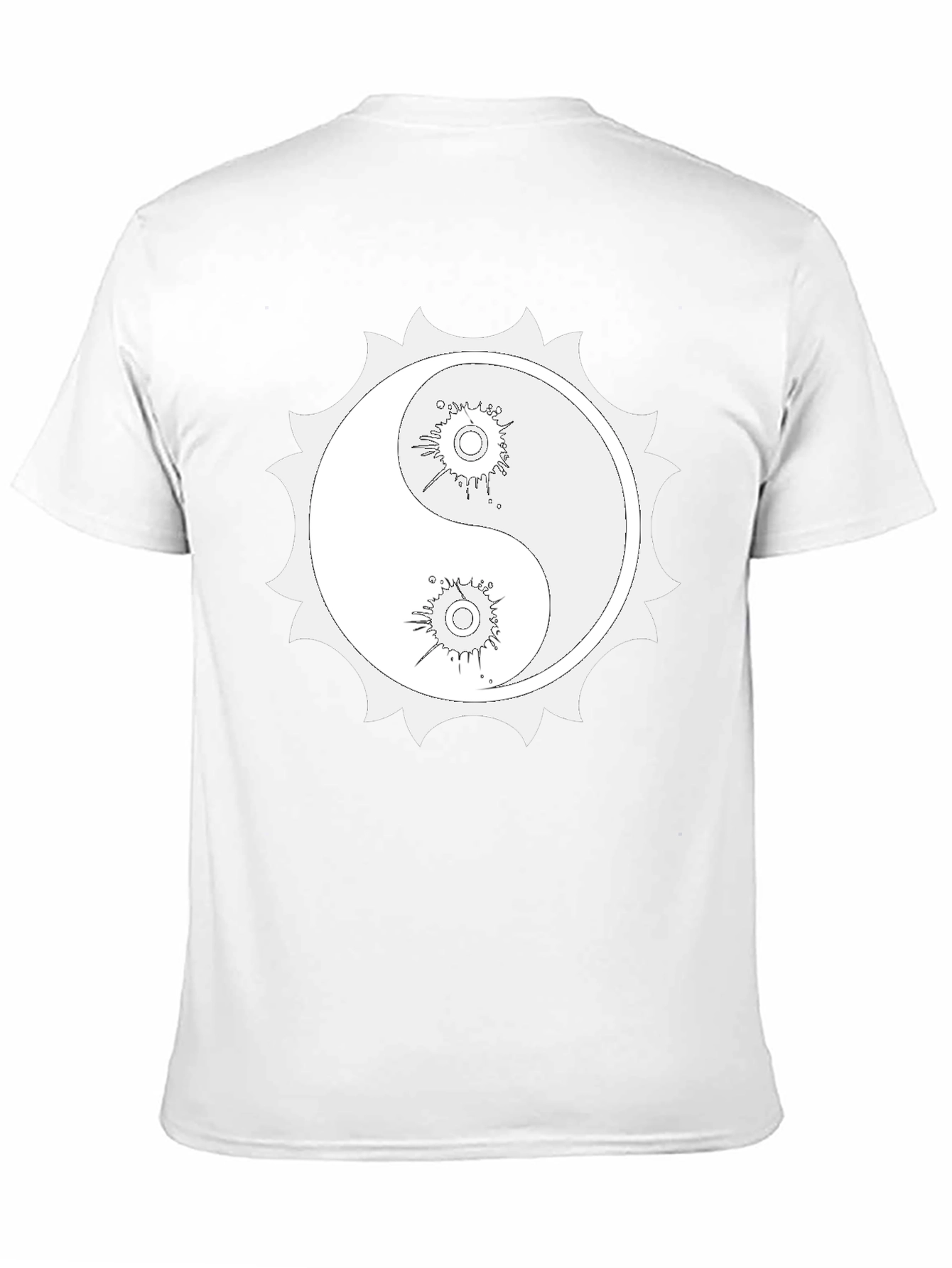 Yin Yang Sun Graphic Black T-Shirt