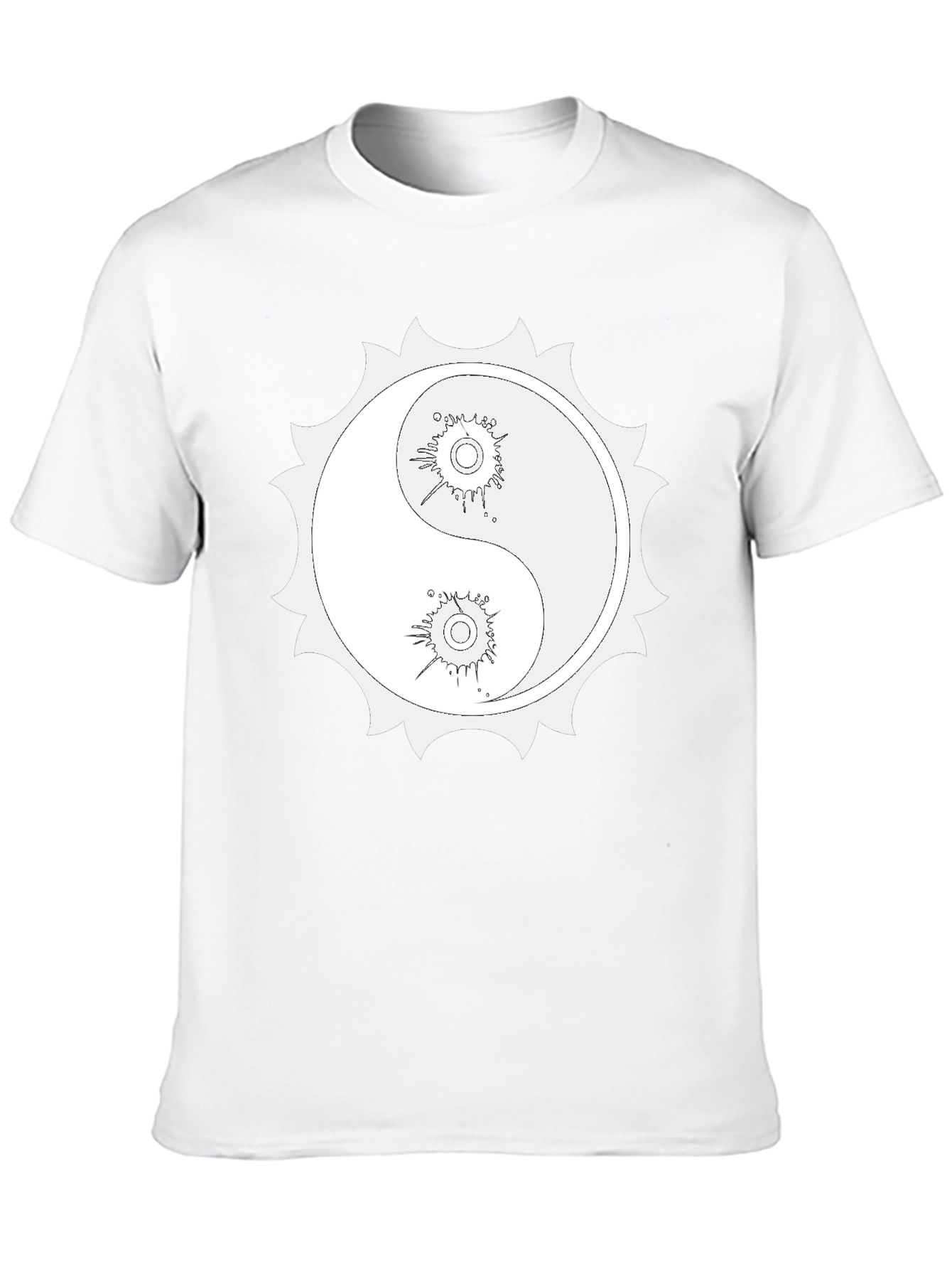 Yin Yang Sun Graphic Black T-Shirt