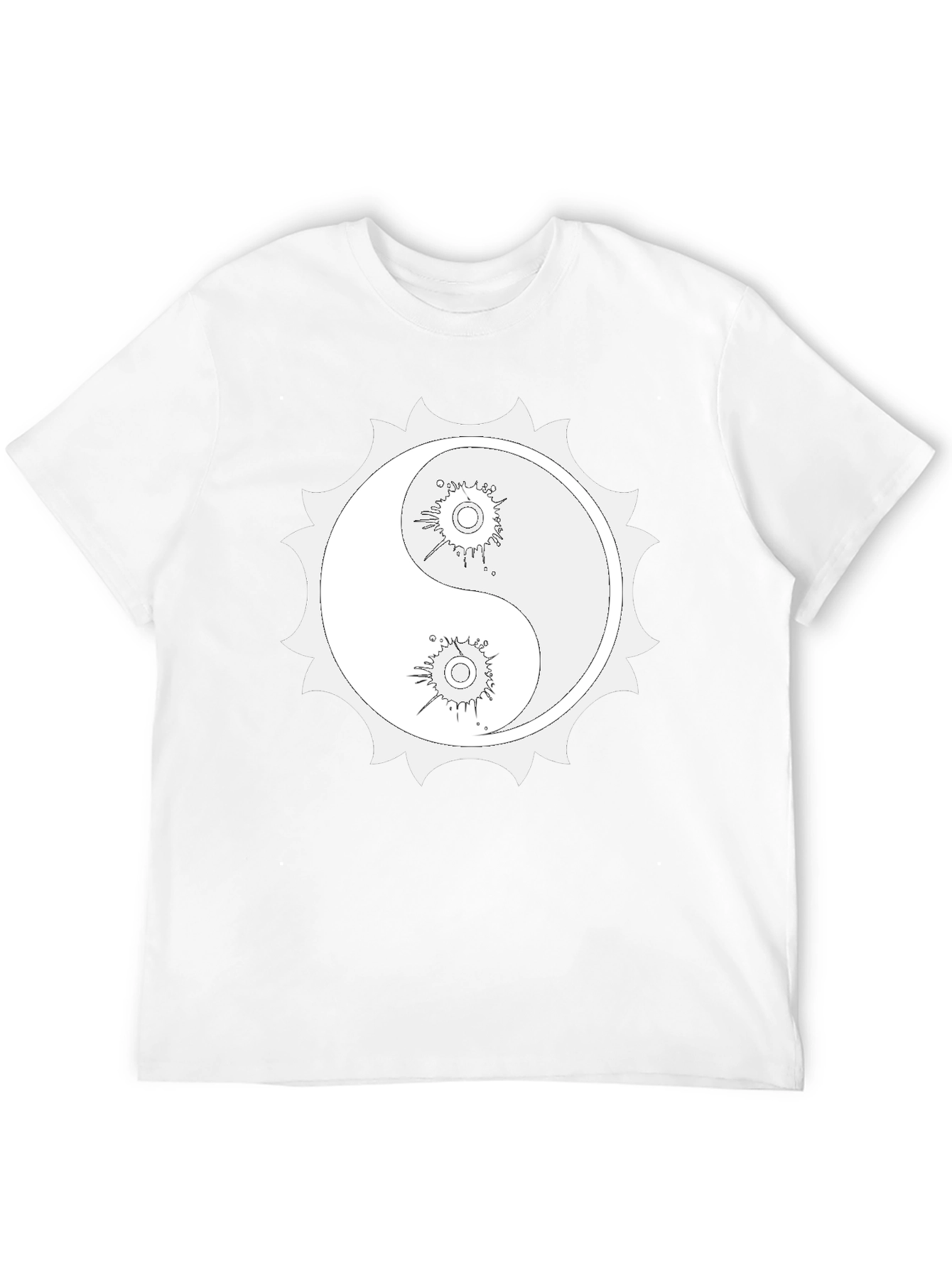 Yin Yang Sun Graphic Black T-Shirt