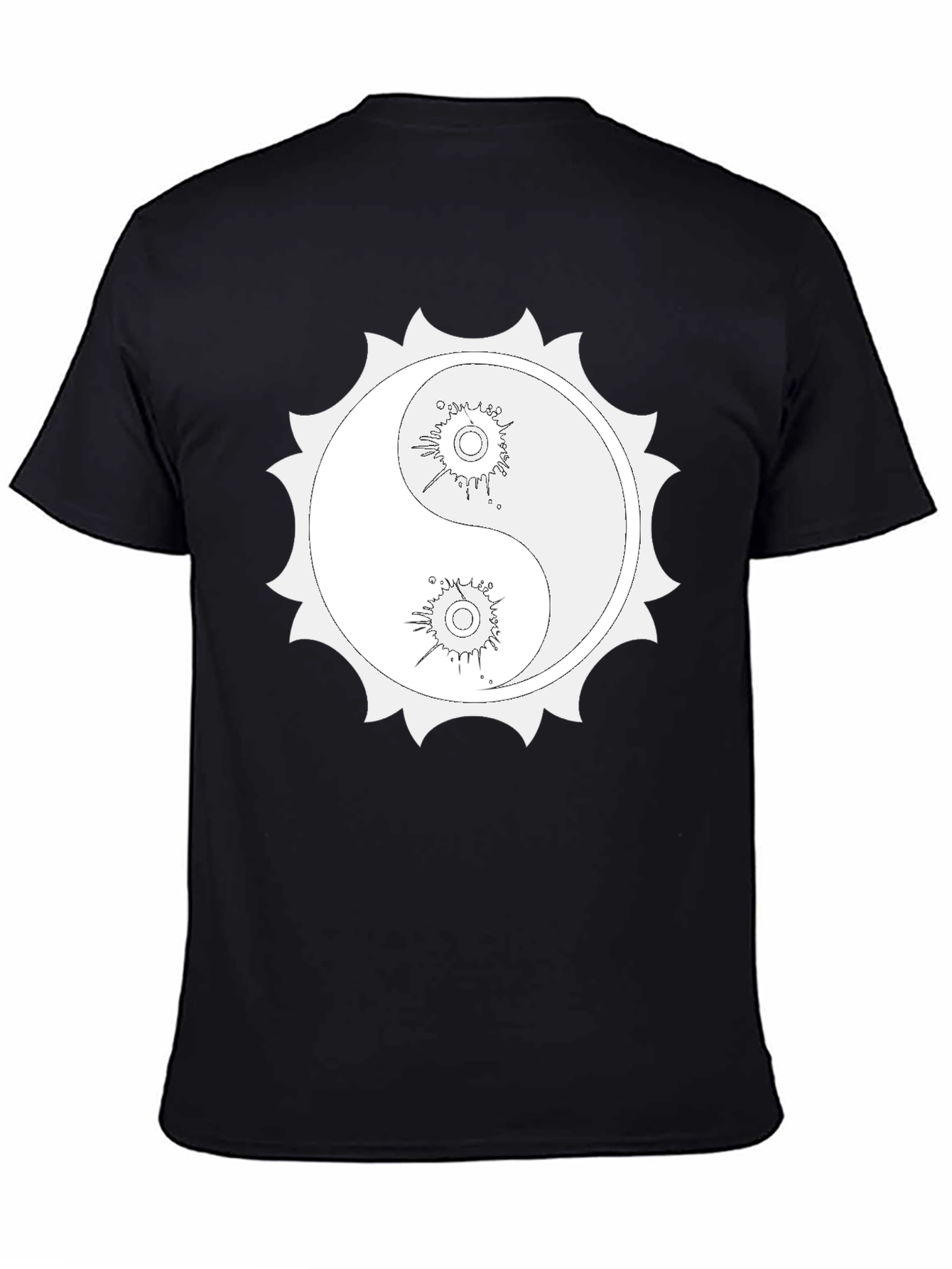 Yin Yang Sun Graphic Black T-Shirt