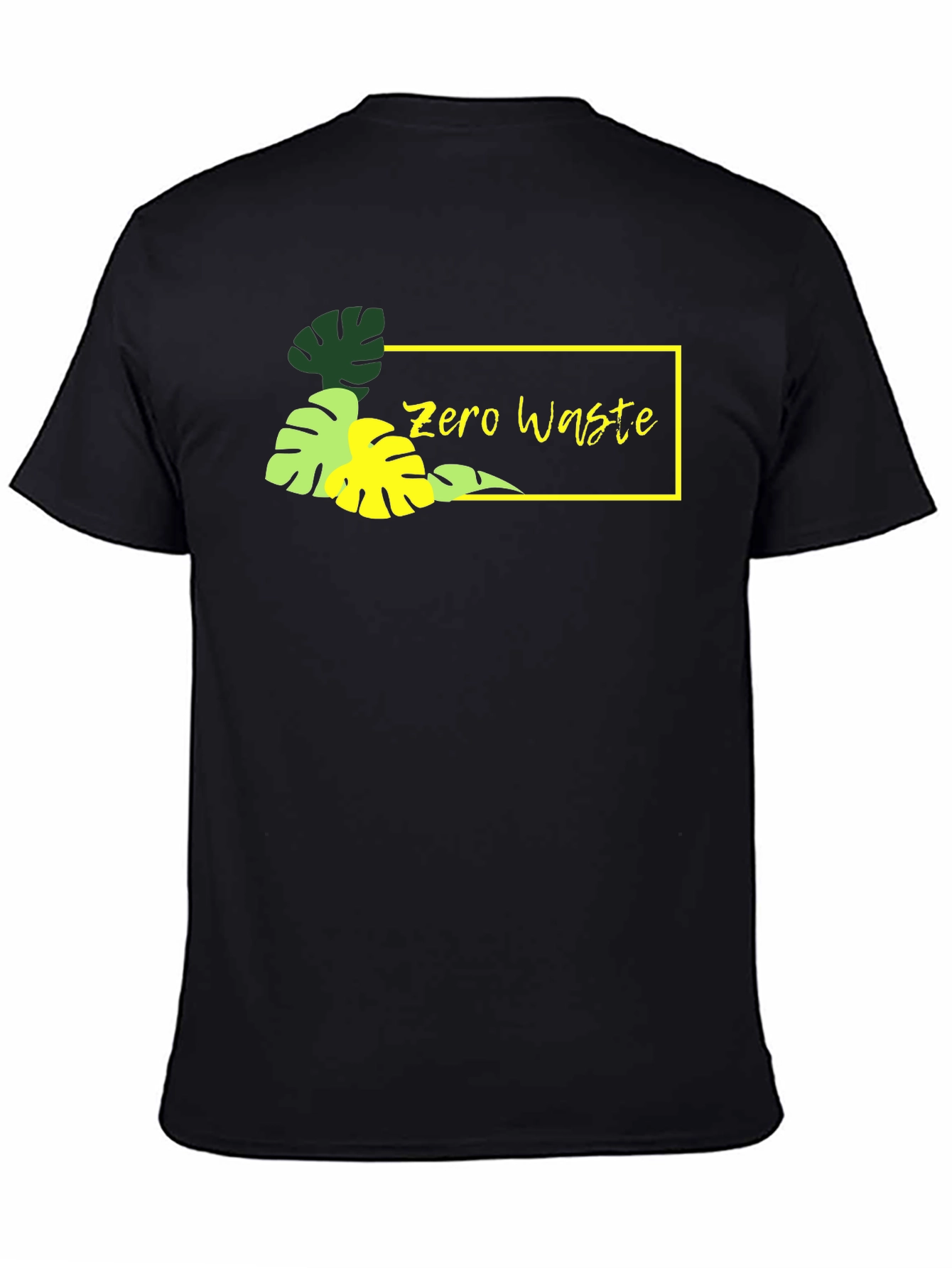 Zero Waste Black Graphic Tee - Stylish & Eco-Friendly