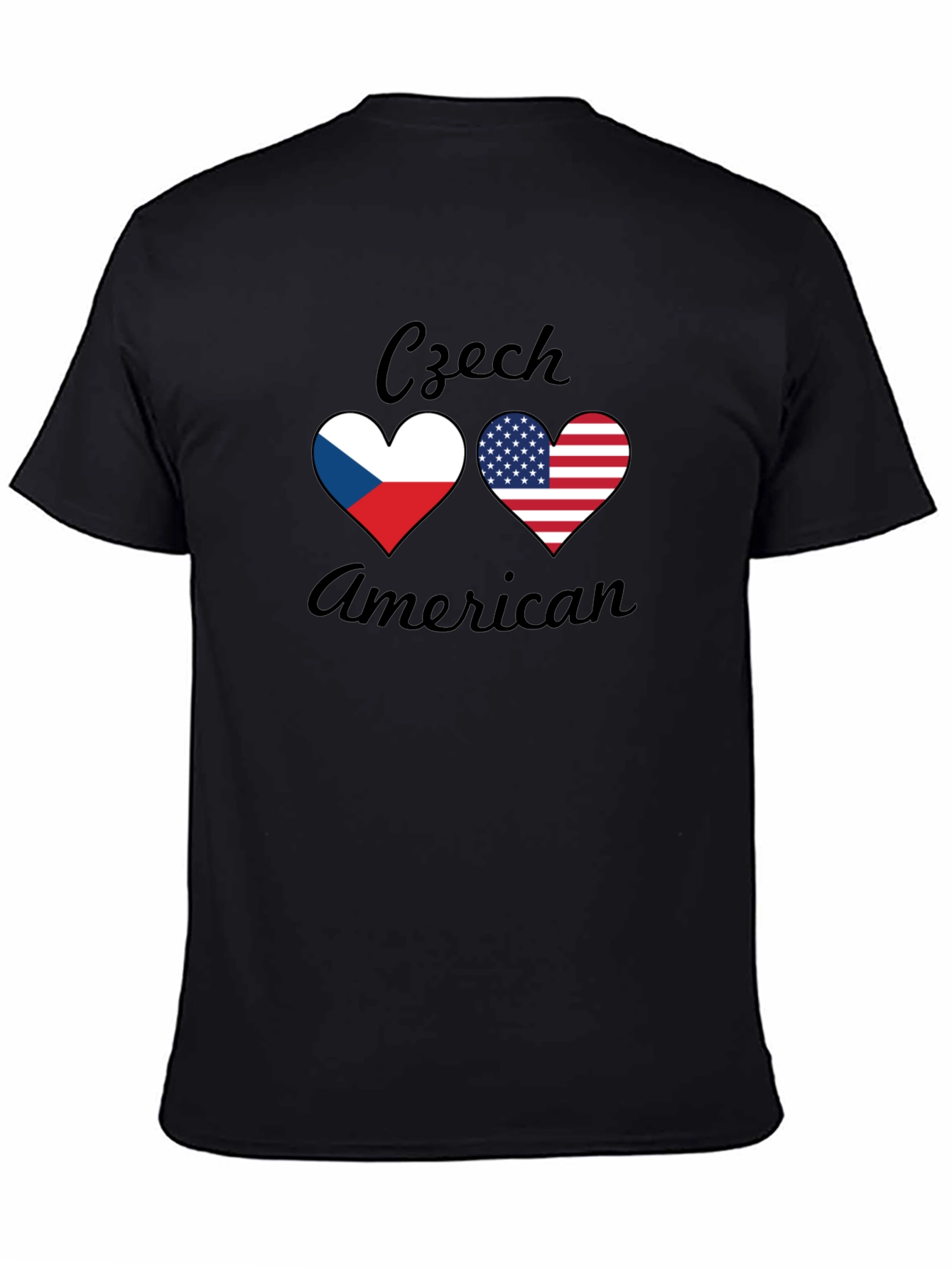 Czech American Flag Heart T-Shirt - Patriotic Tee