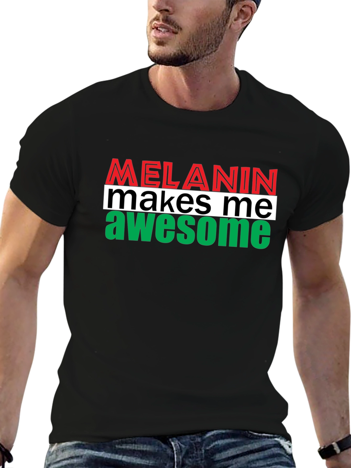 Melanin Makes Me Awesome Graphic Tee - Black