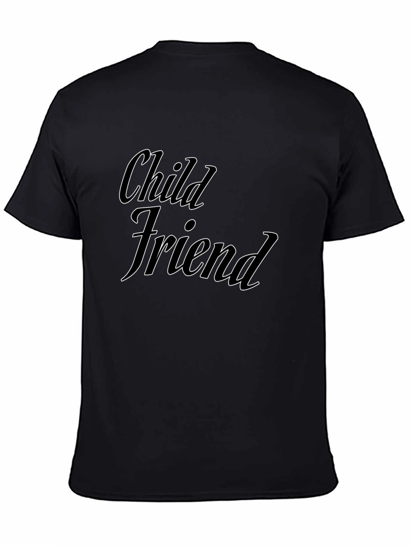 Child Friend Graphic Tee - Black Cotton Comfort