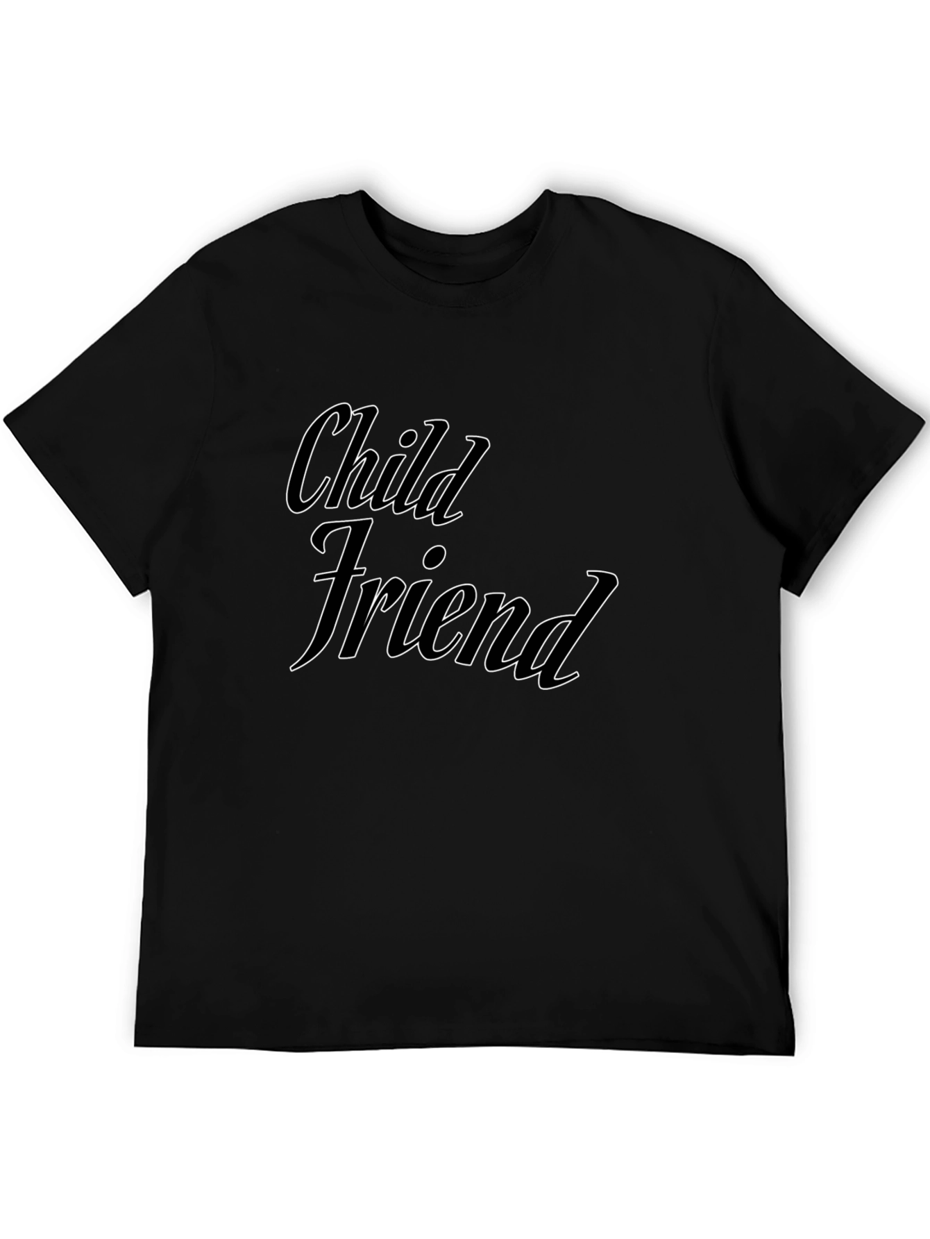 Child Friend Graphic Tee - Black Cotton Comfort