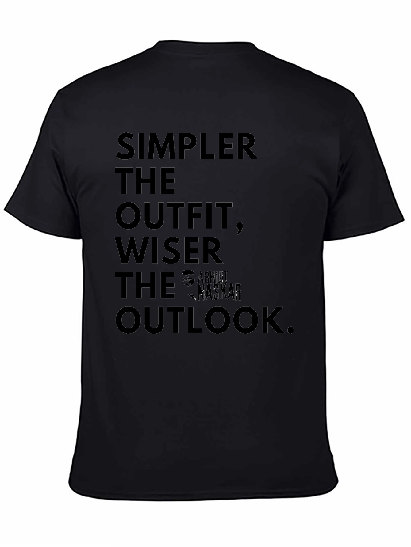 Simpler Outfit Wiser Outlook Black Graphic Tee