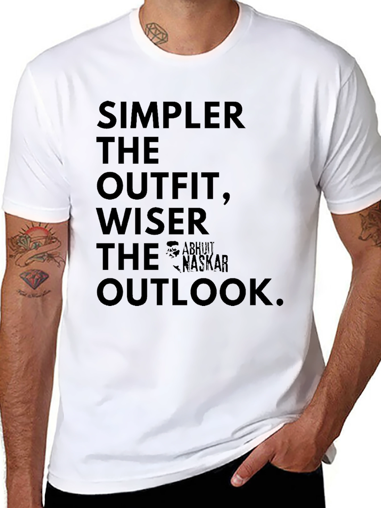 Simpler Outfit Wiser Outlook Black Graphic Tee