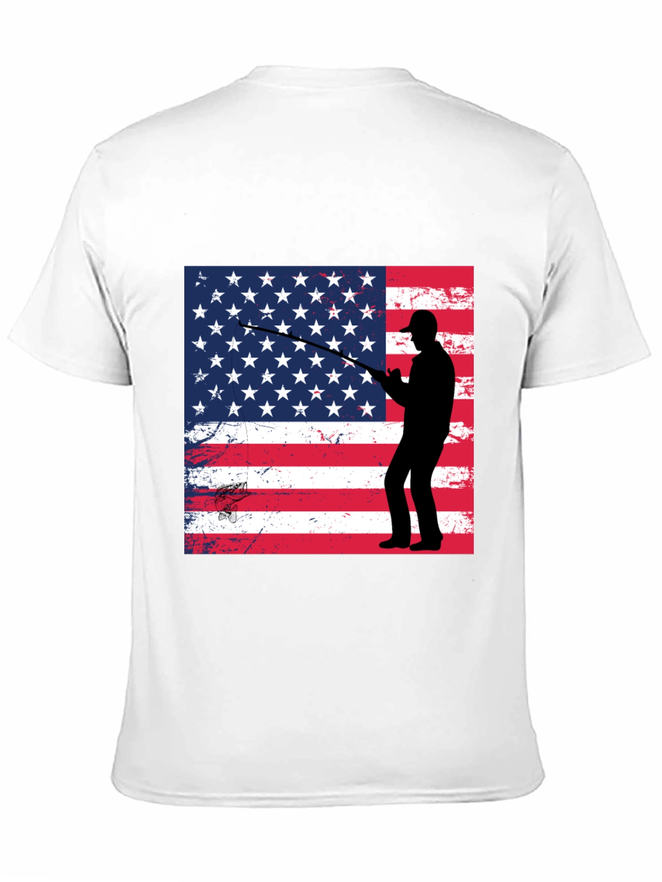 American Angler T-Shirt Patriotic Fishing Design