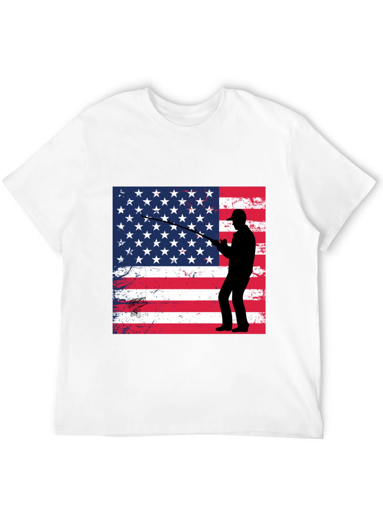 American Angler T-Shirt Patriotic Fishing Design